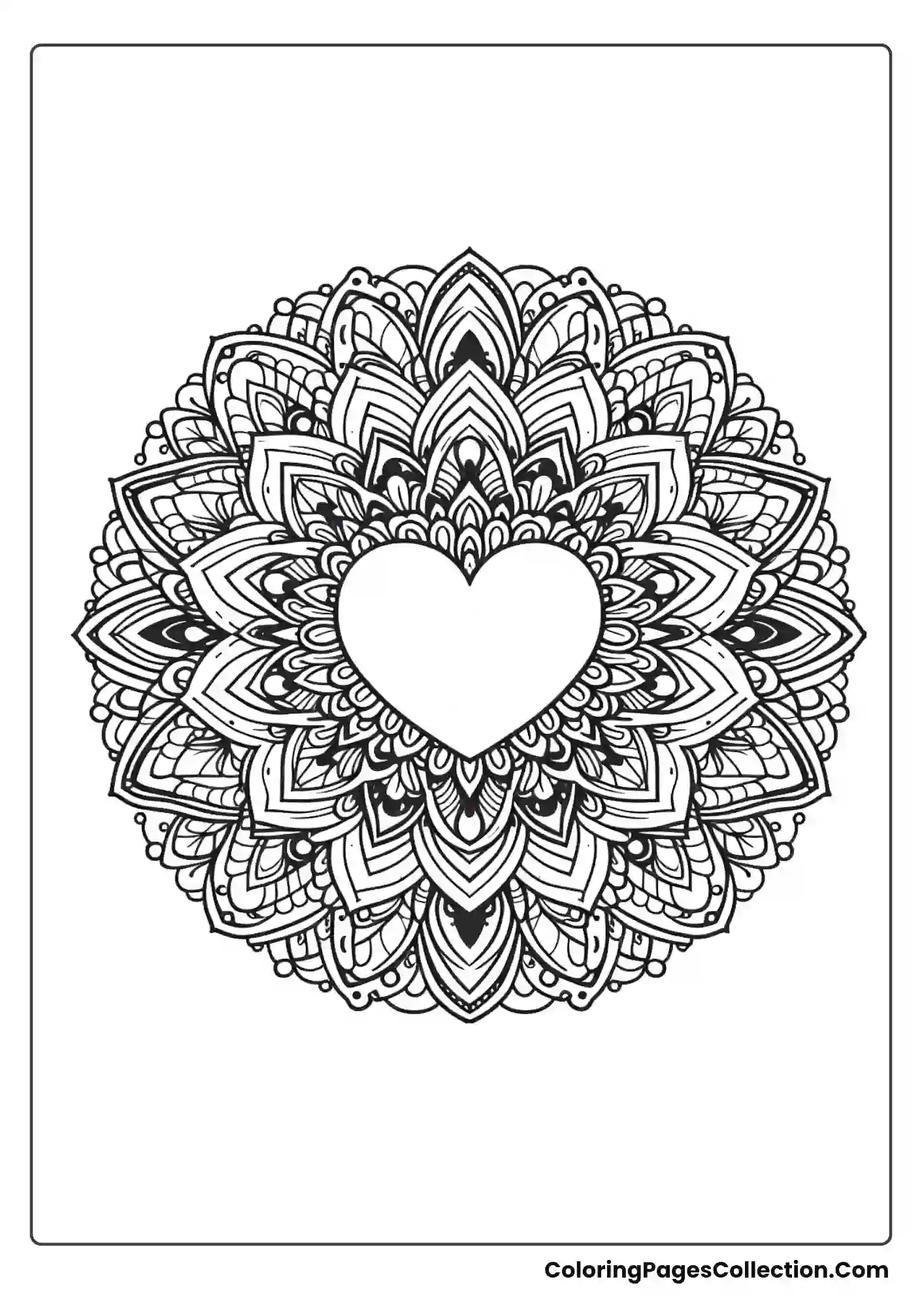 A Circular Mandala With A Heart At Its Center