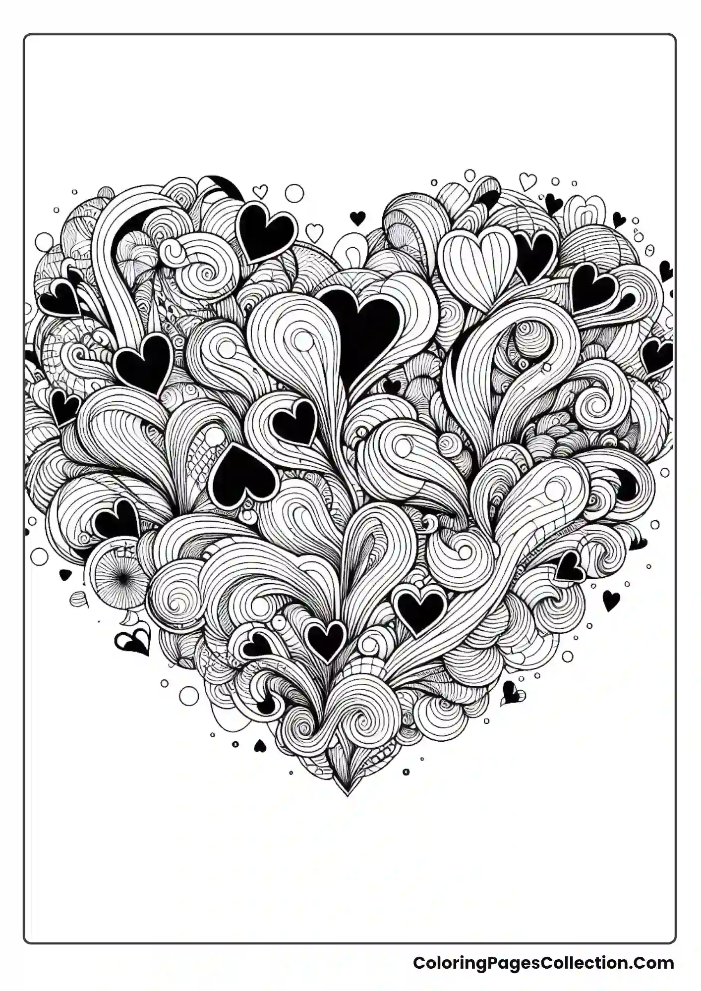 An Abstract Composition Featuring Multiple Distorted Hearts