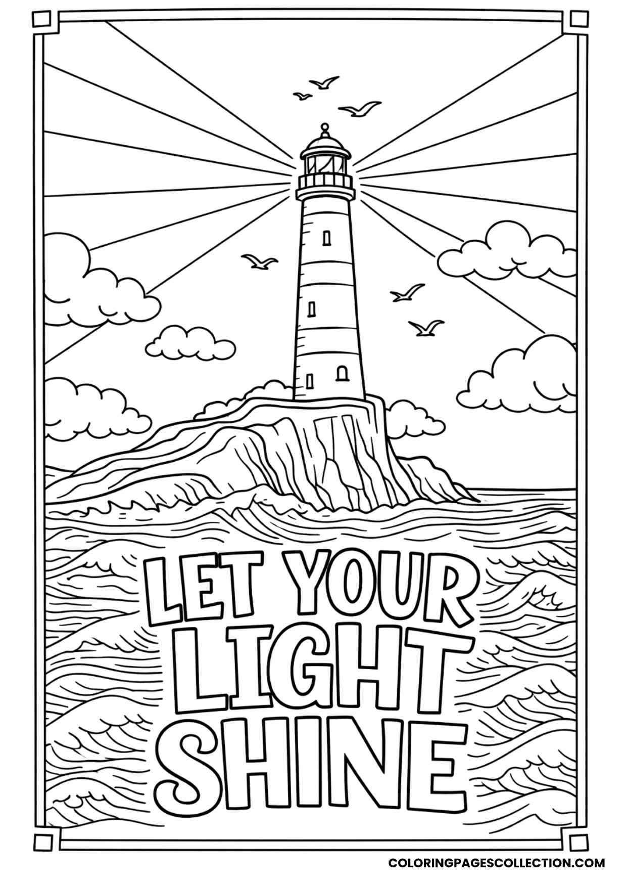 lighthouse of hope let your light shine coloring page