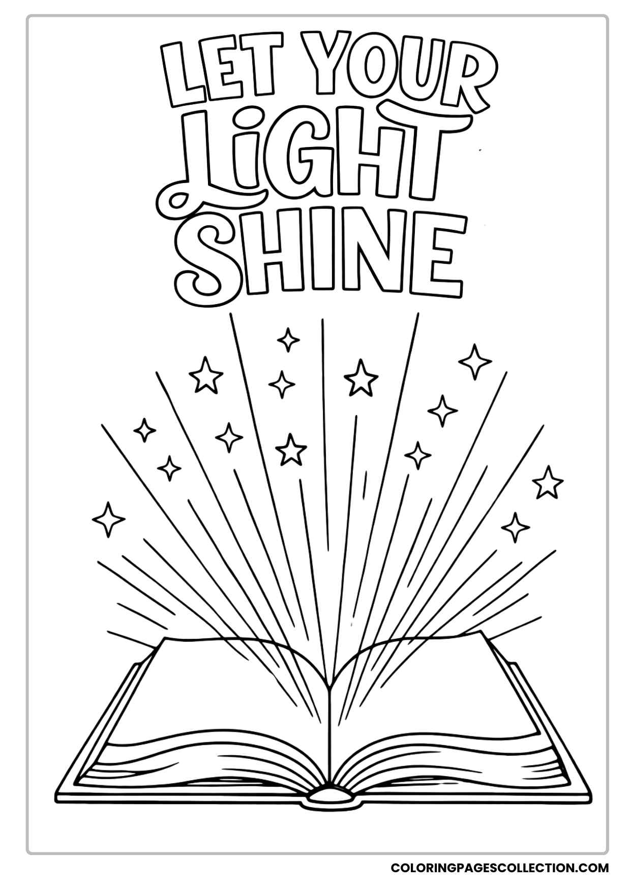 shining book of wisdom let your light shine coloring page