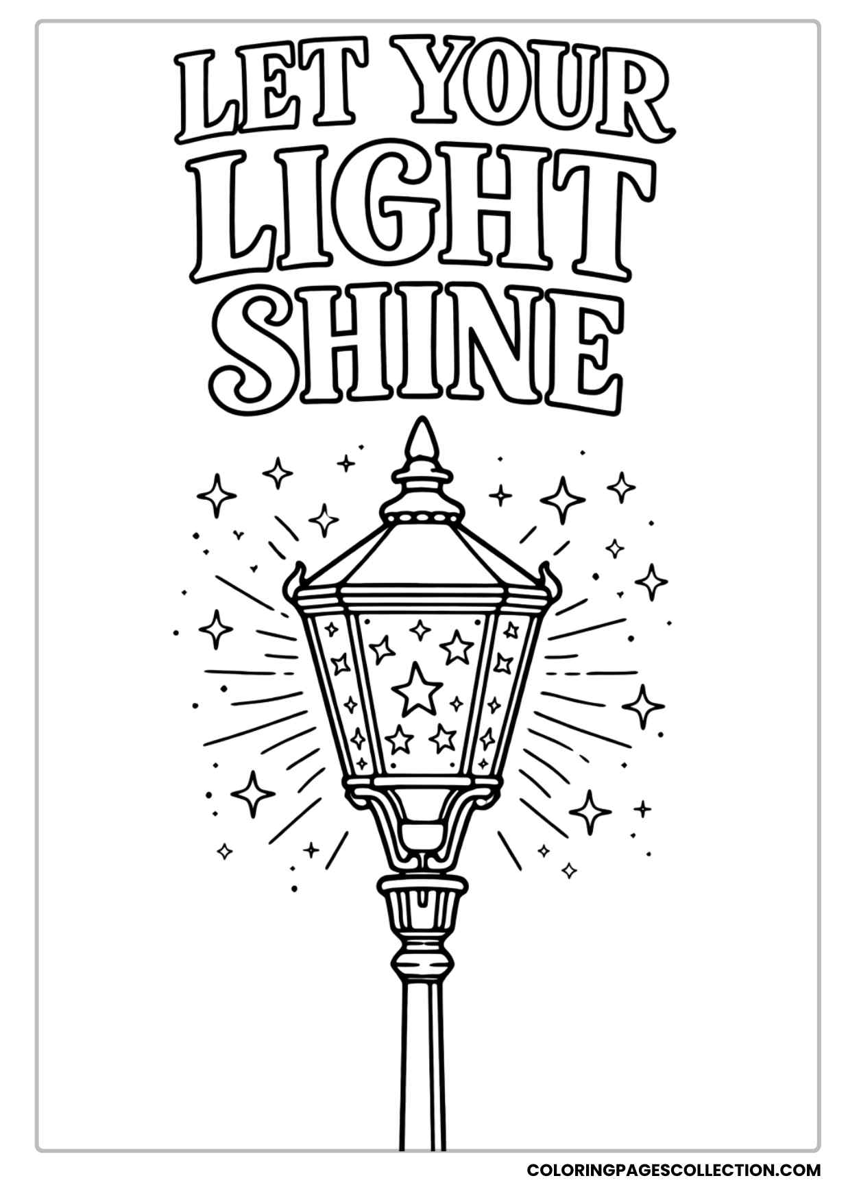 classic street lamp shine let your light shine coloring page