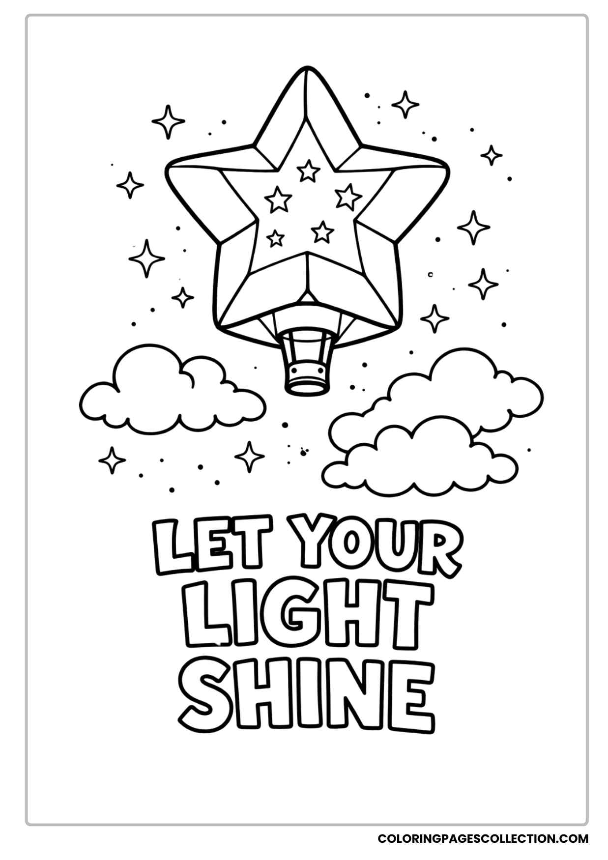 star lantern glow let your light shine coloring sheet