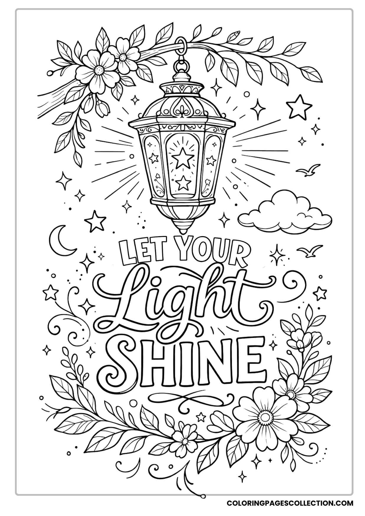 lantern of hope let your light shine coloring page