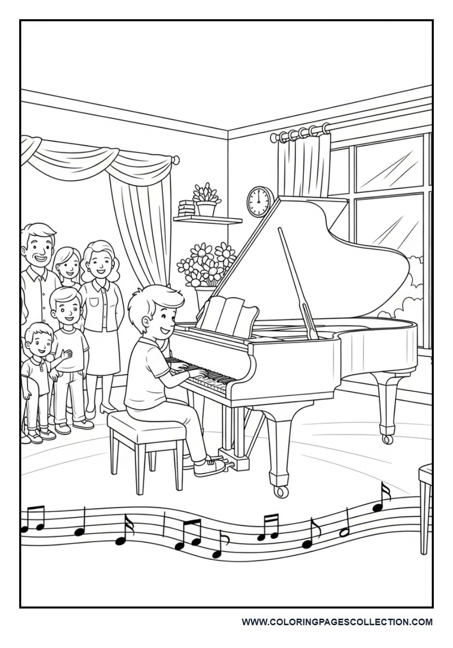 Classical Music Recital Coloring Page