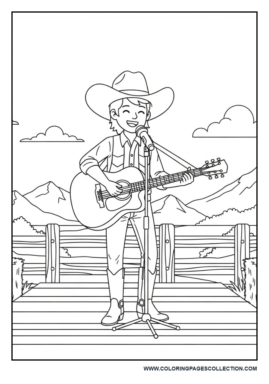 Country Music Concert Coloring Page