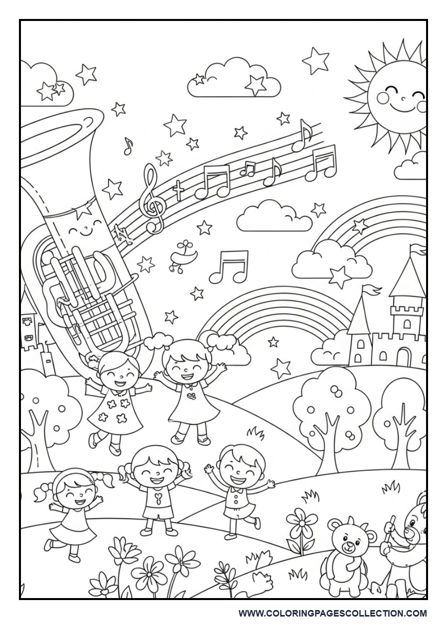 Dream Music World Coloring Page