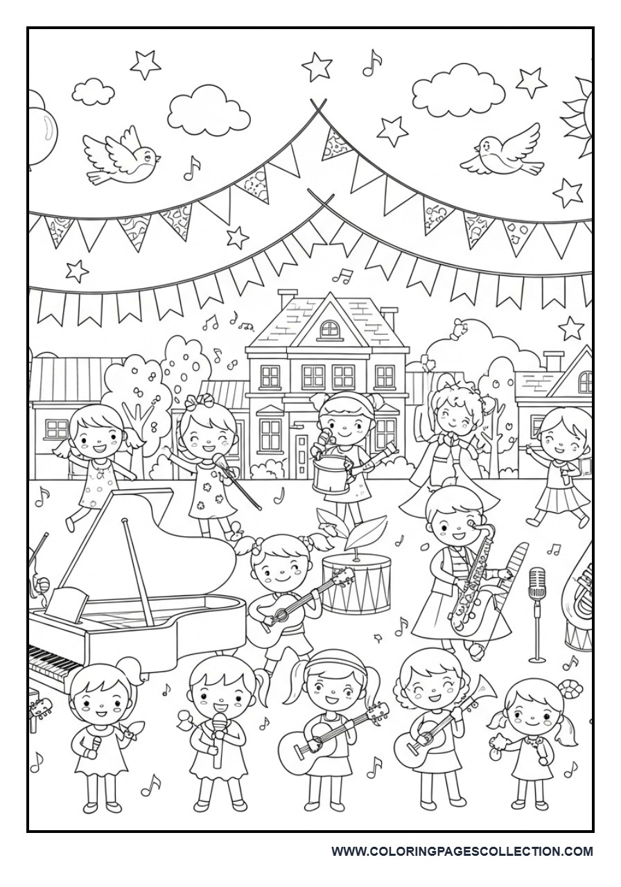 Grand Music Celebration Coloring Page