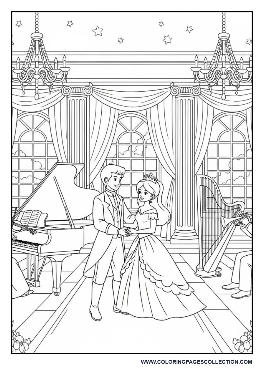 Music Castle Ballroom Coloring Page