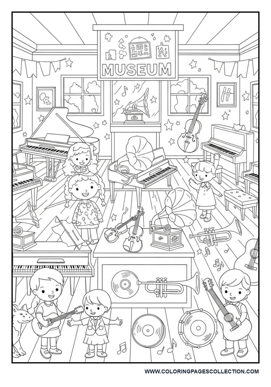 Music Museum Coloring Page