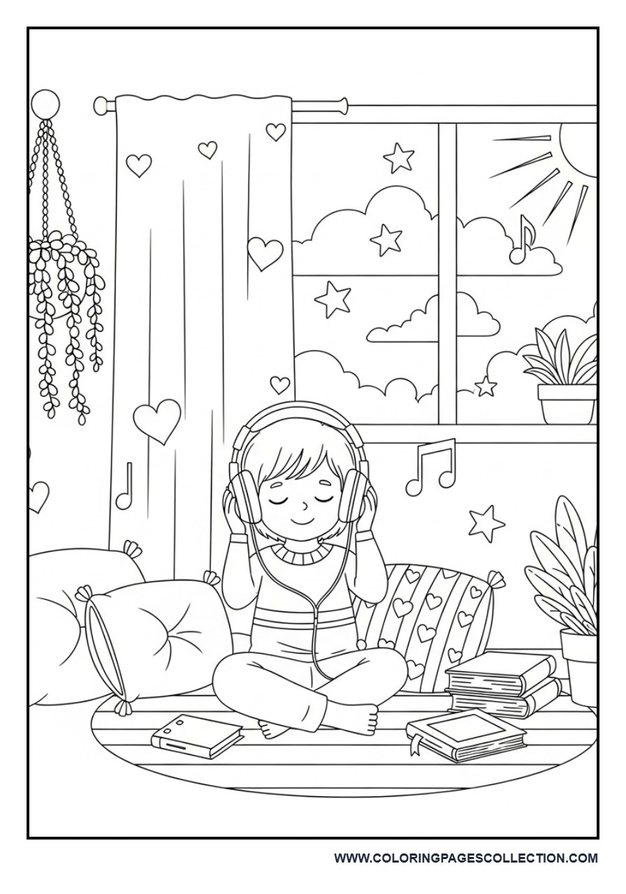 Music Therapy Coloring Page