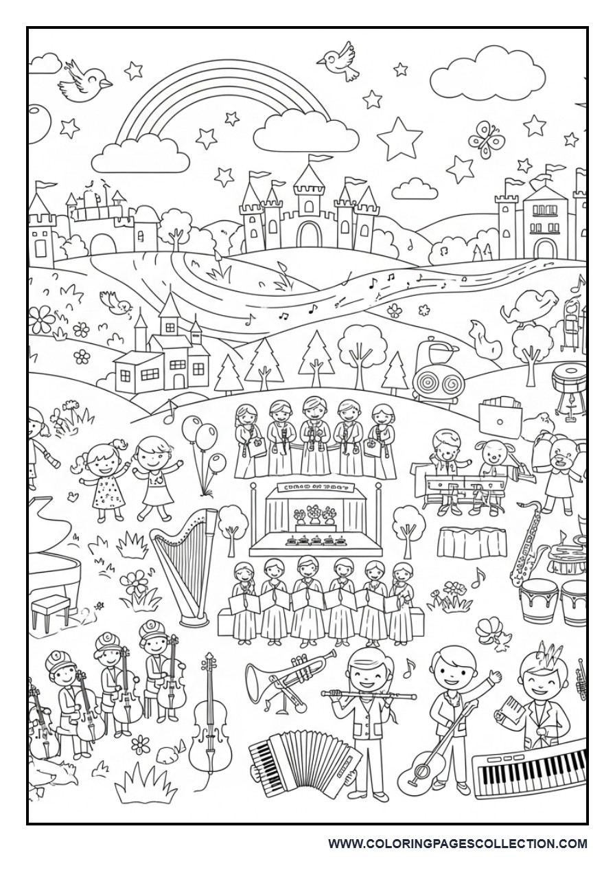 Ultimate Music Adventure Coloring Page