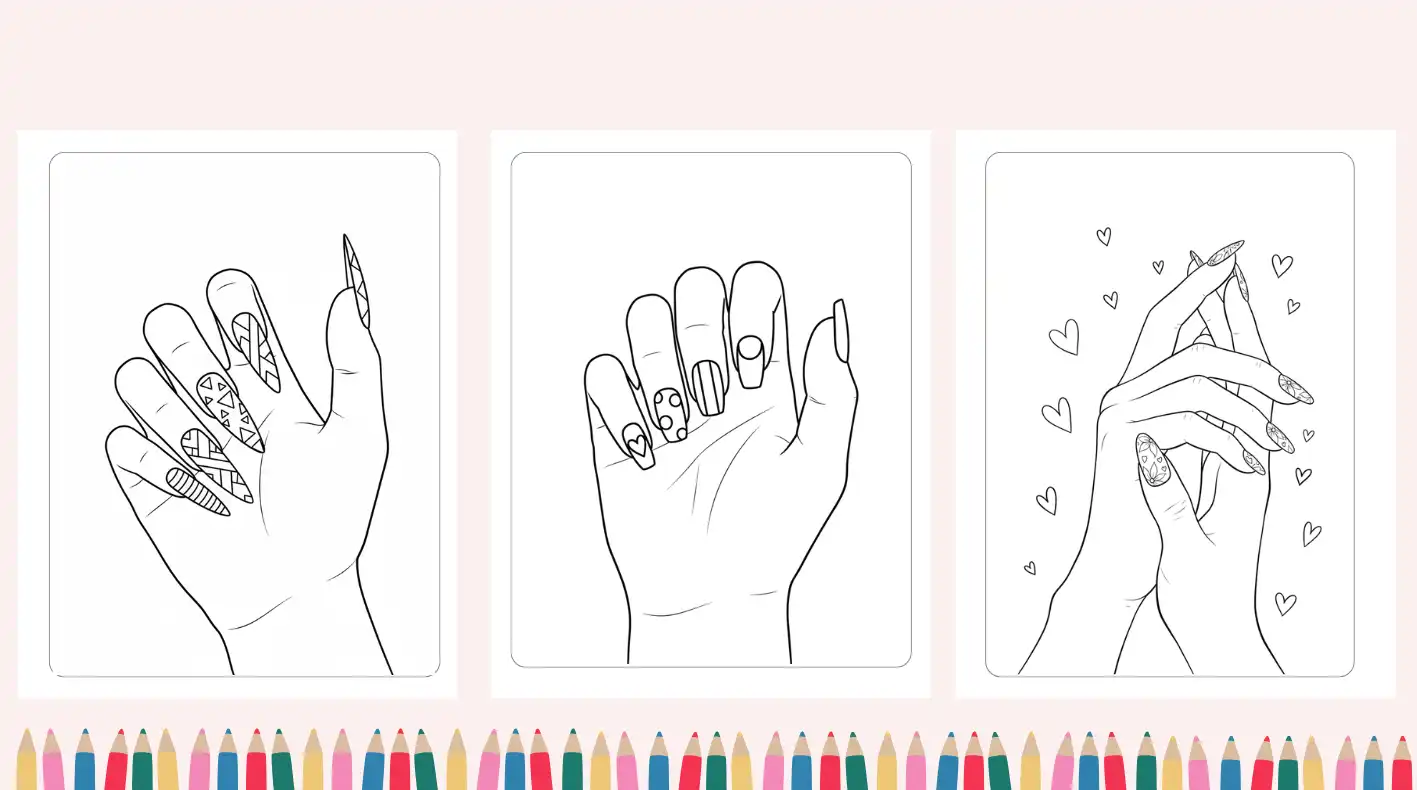 nails coloring pages
