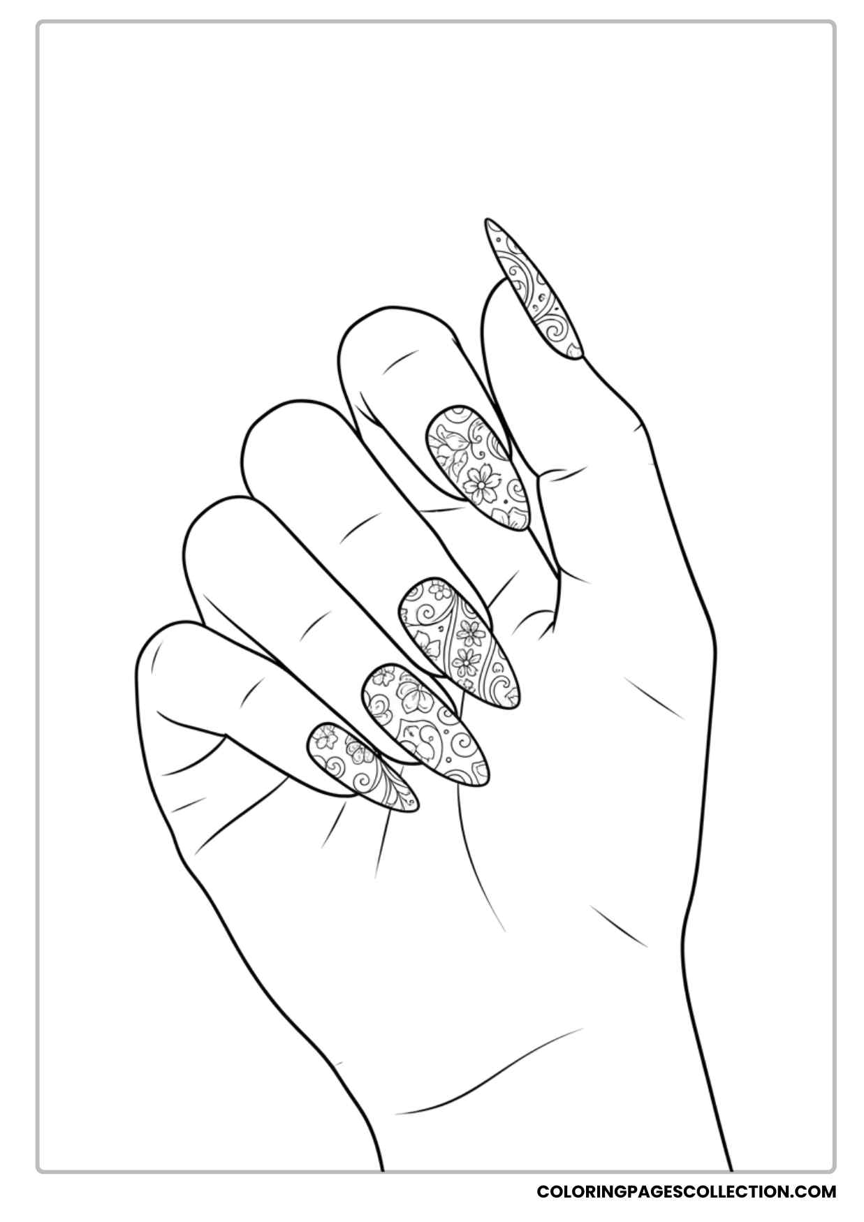 Crossed Nails Tools Illustration Coloring Page