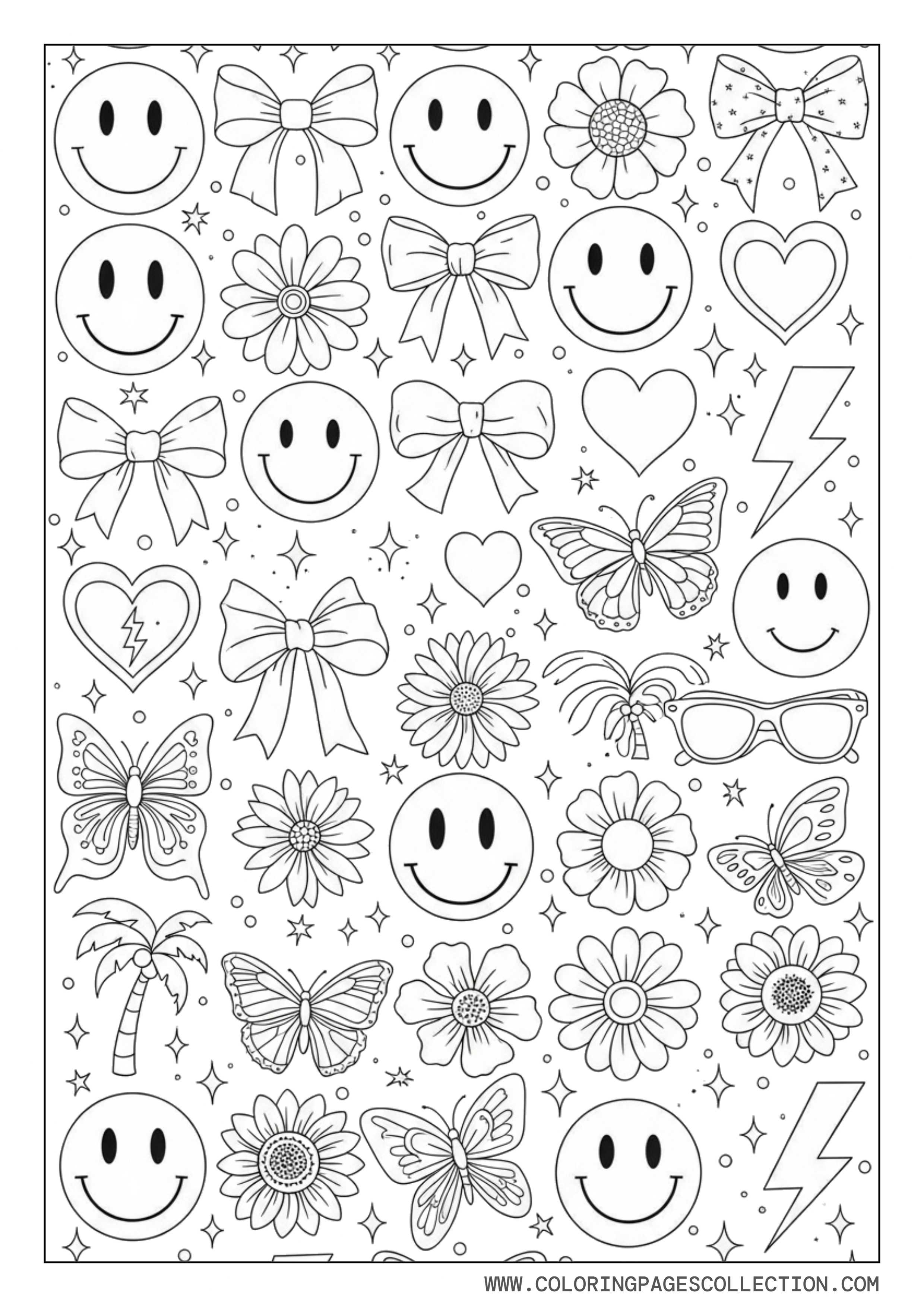 Preppy Aesthetic Doodle Collage