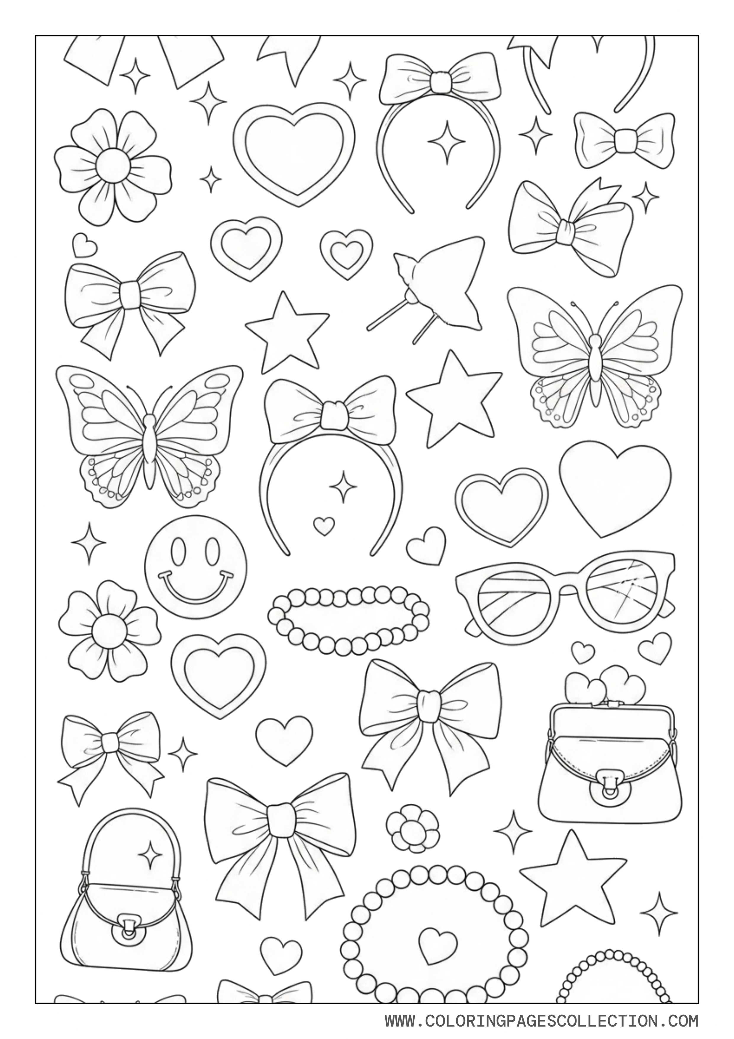 Preppy Girly Icon Collage