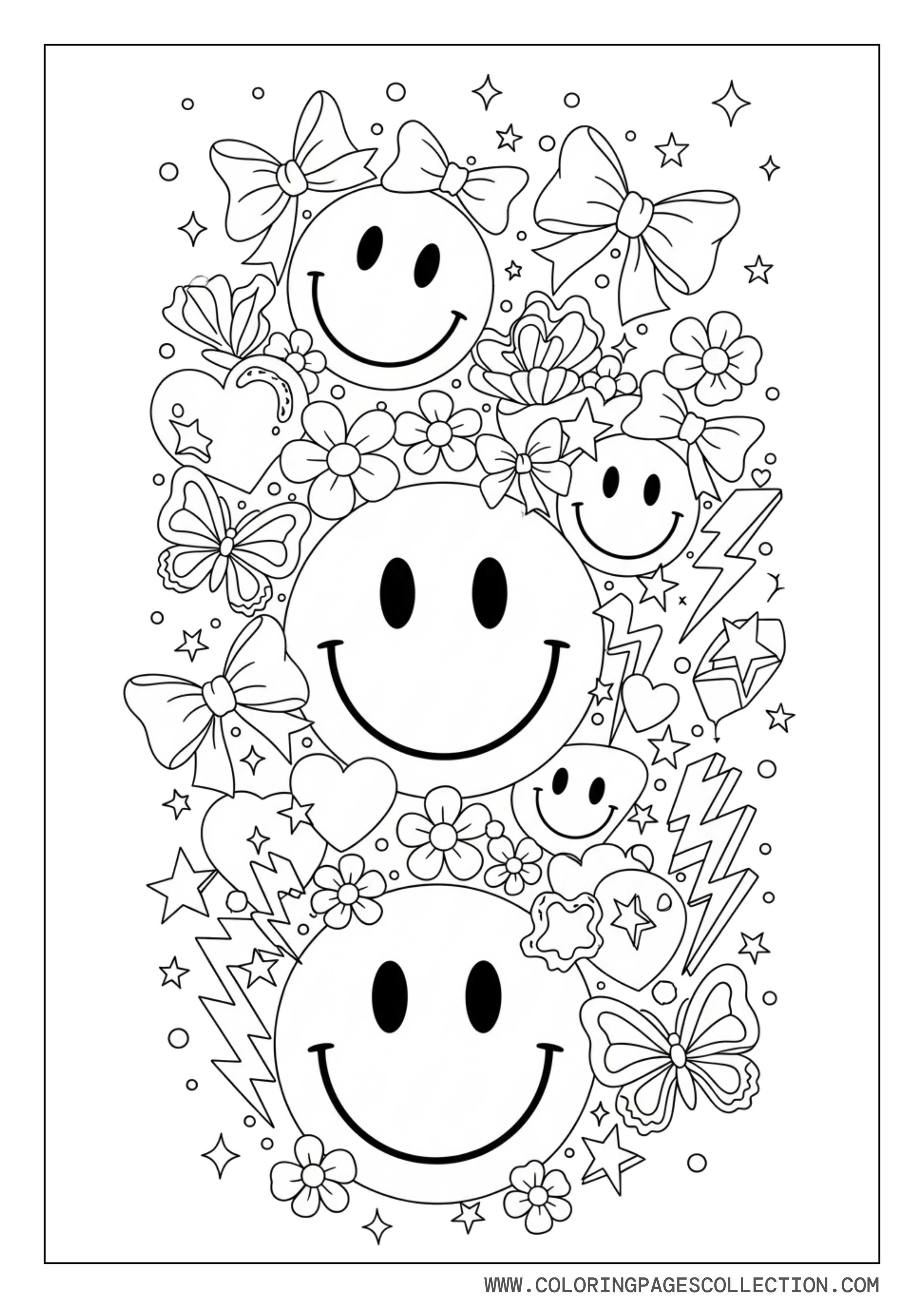 Preppy Smiley Icon Collage