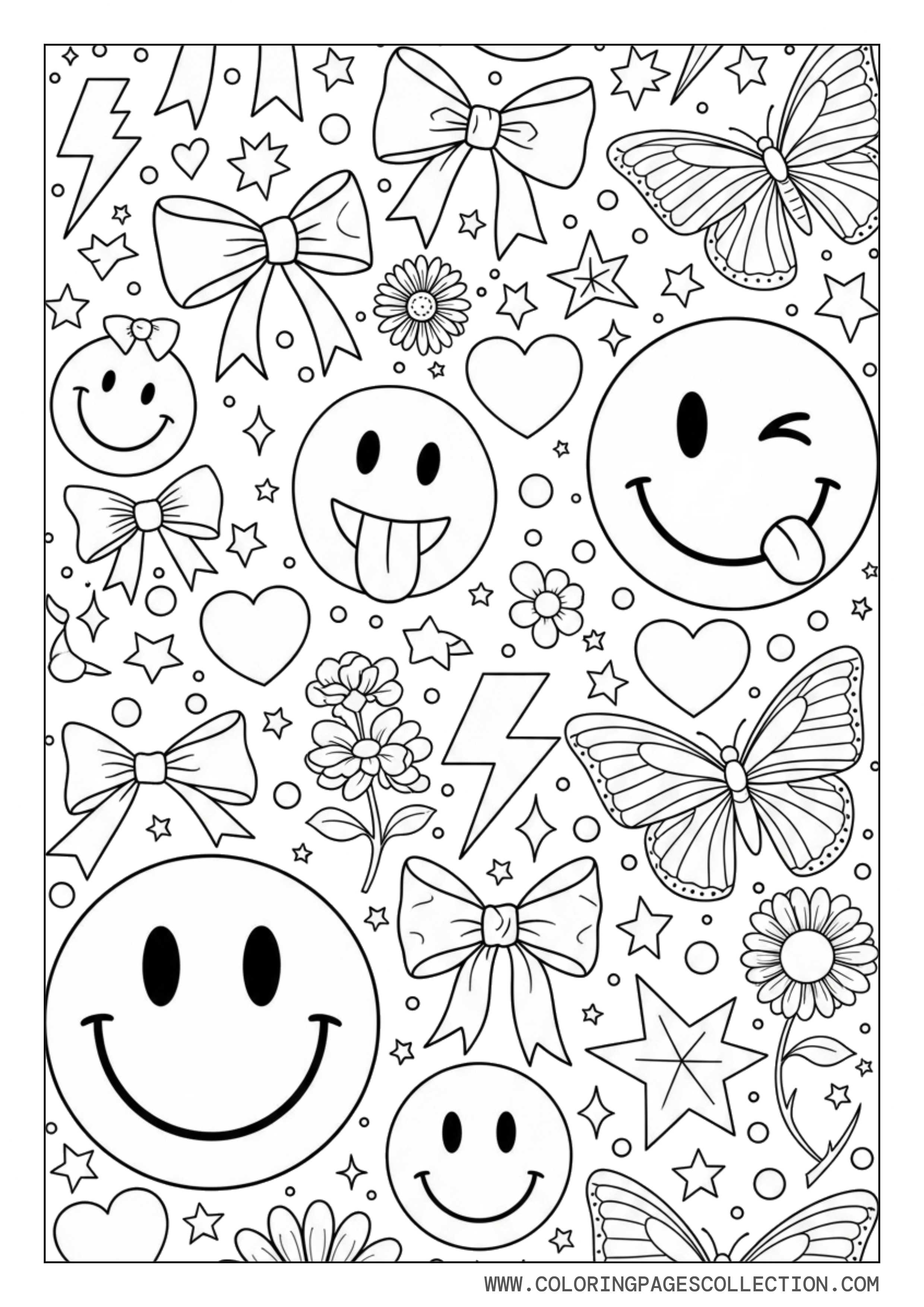 Preppy Smiley Pattern Page