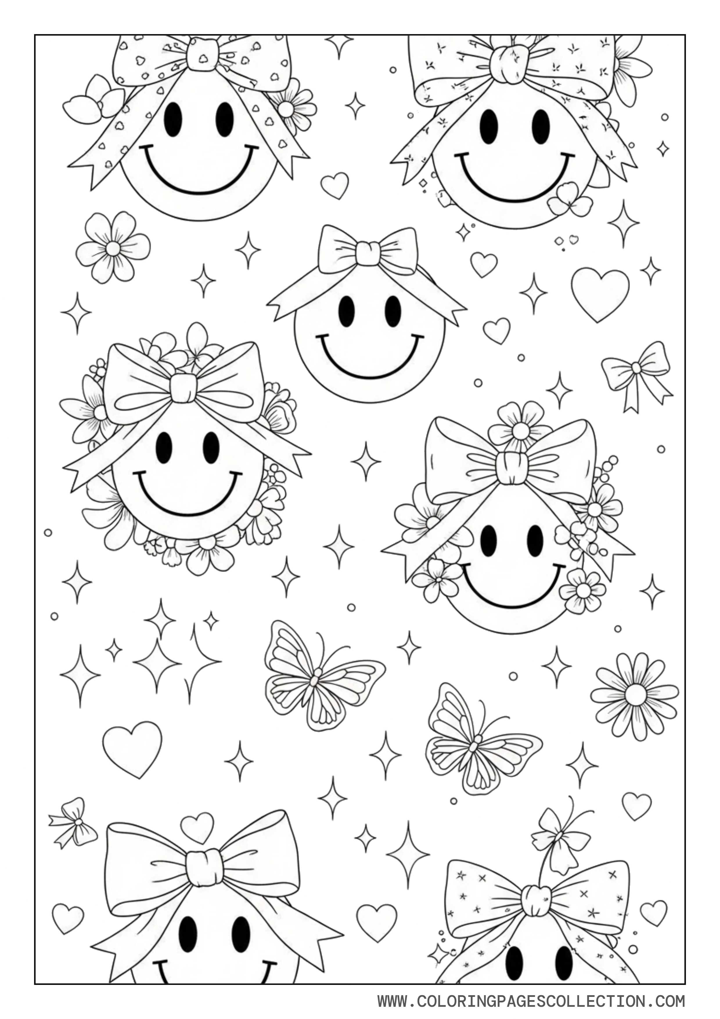 Smiley Preppy Bow Aesthetic