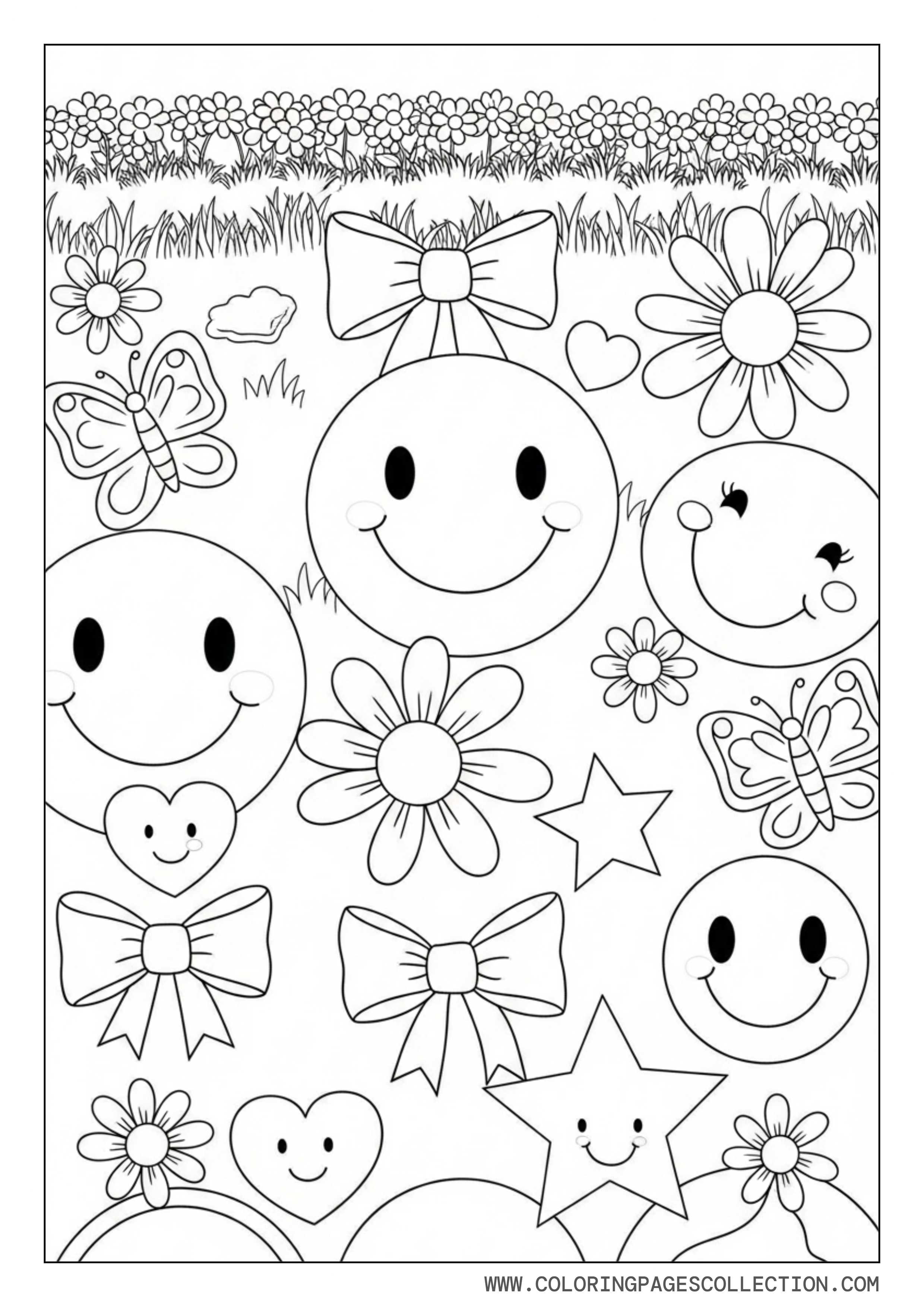 Smiley Preppy Flower Field