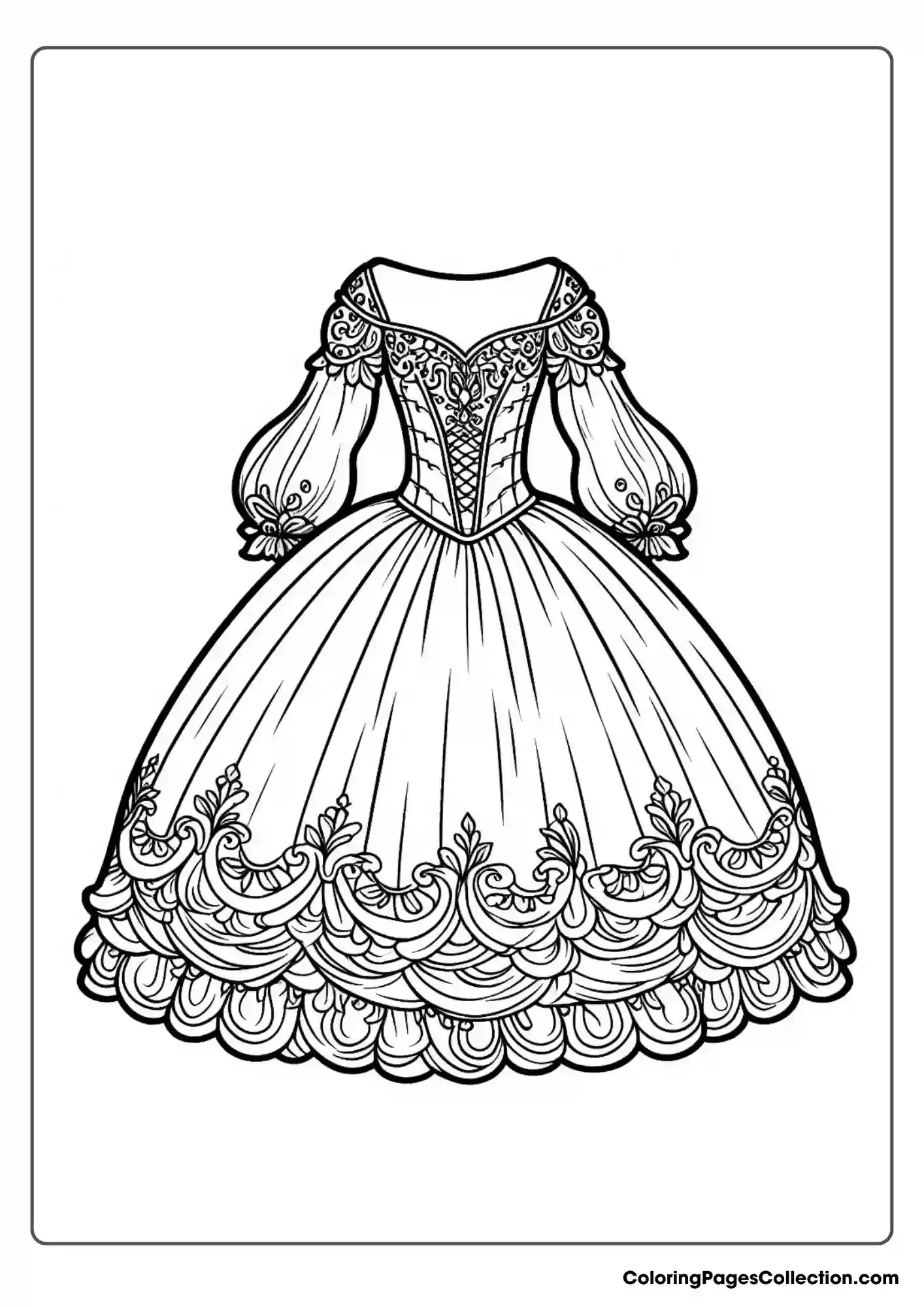A Intricate Lace Sleeves Princess Dress