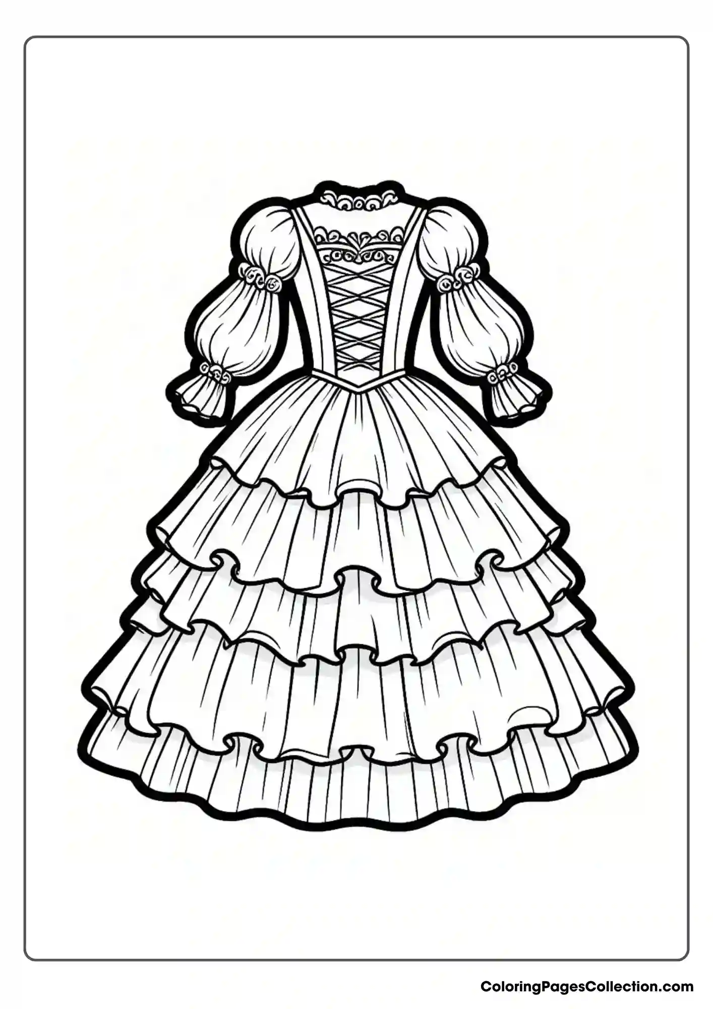High Neckline And Long Sleeves Princess Dress