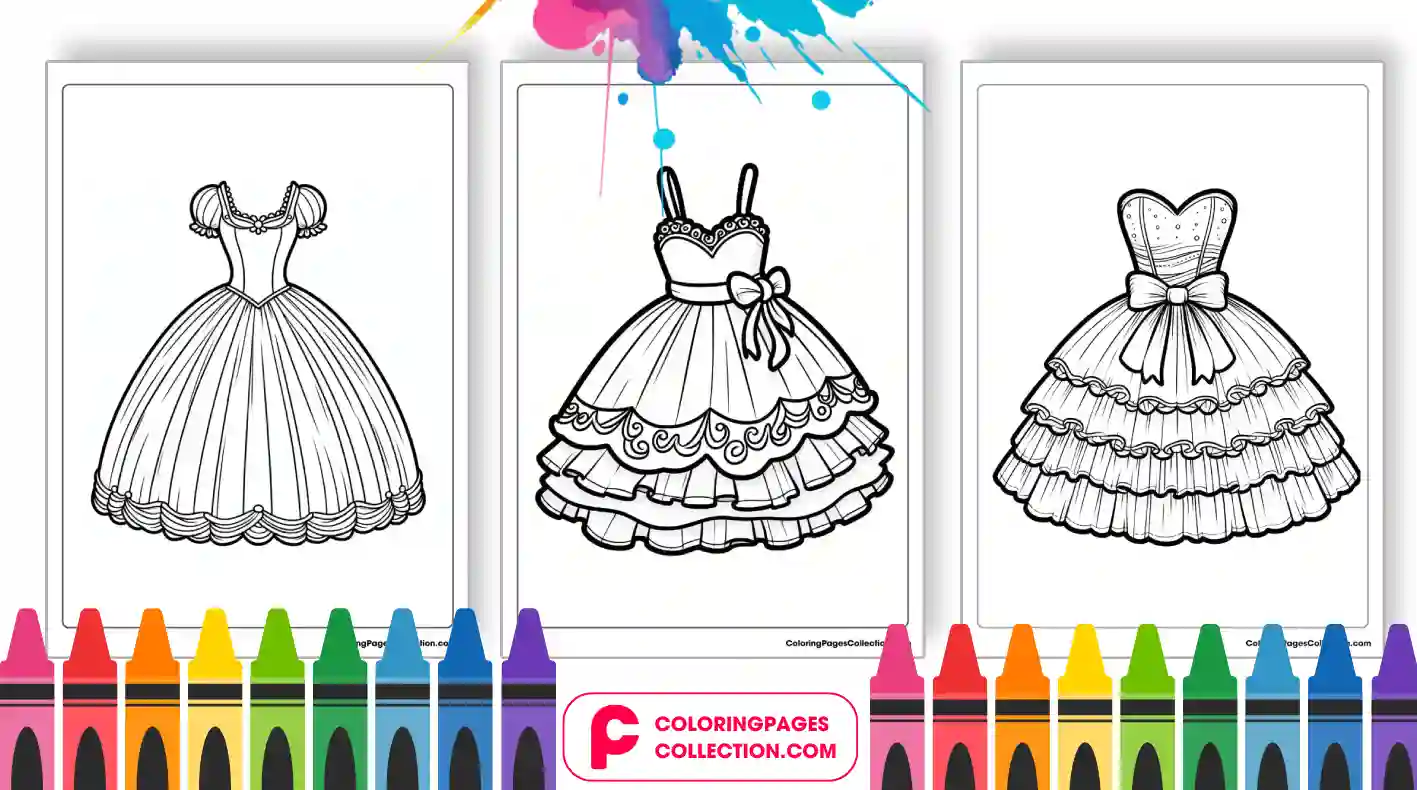 princess dress coloring pages