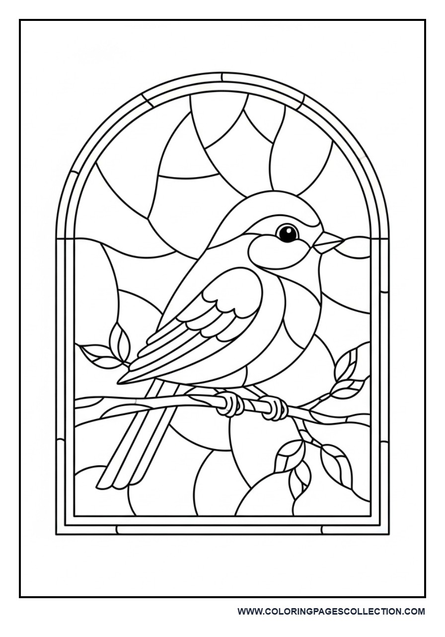 Cute Bird Stained Glass
