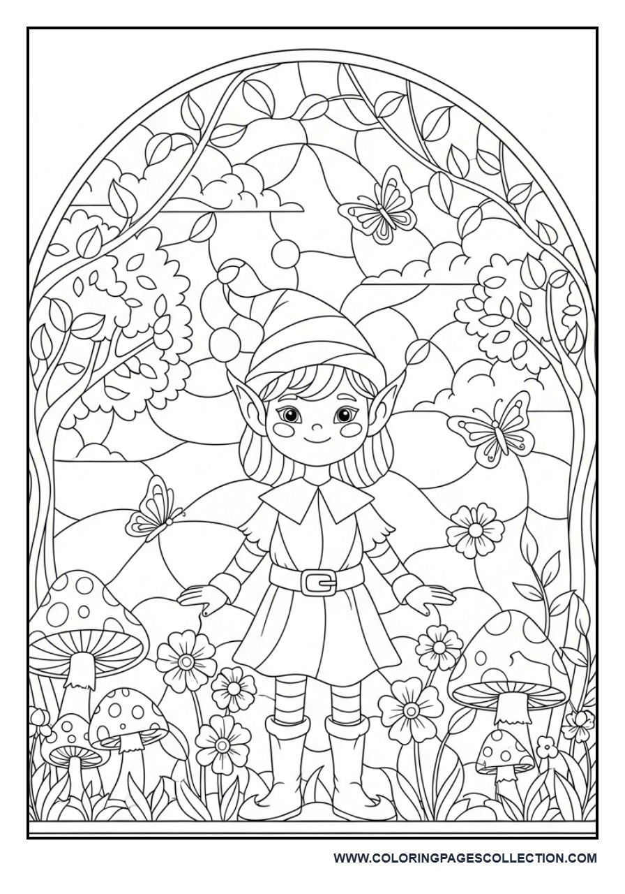 Elf Stained Glass Woodland