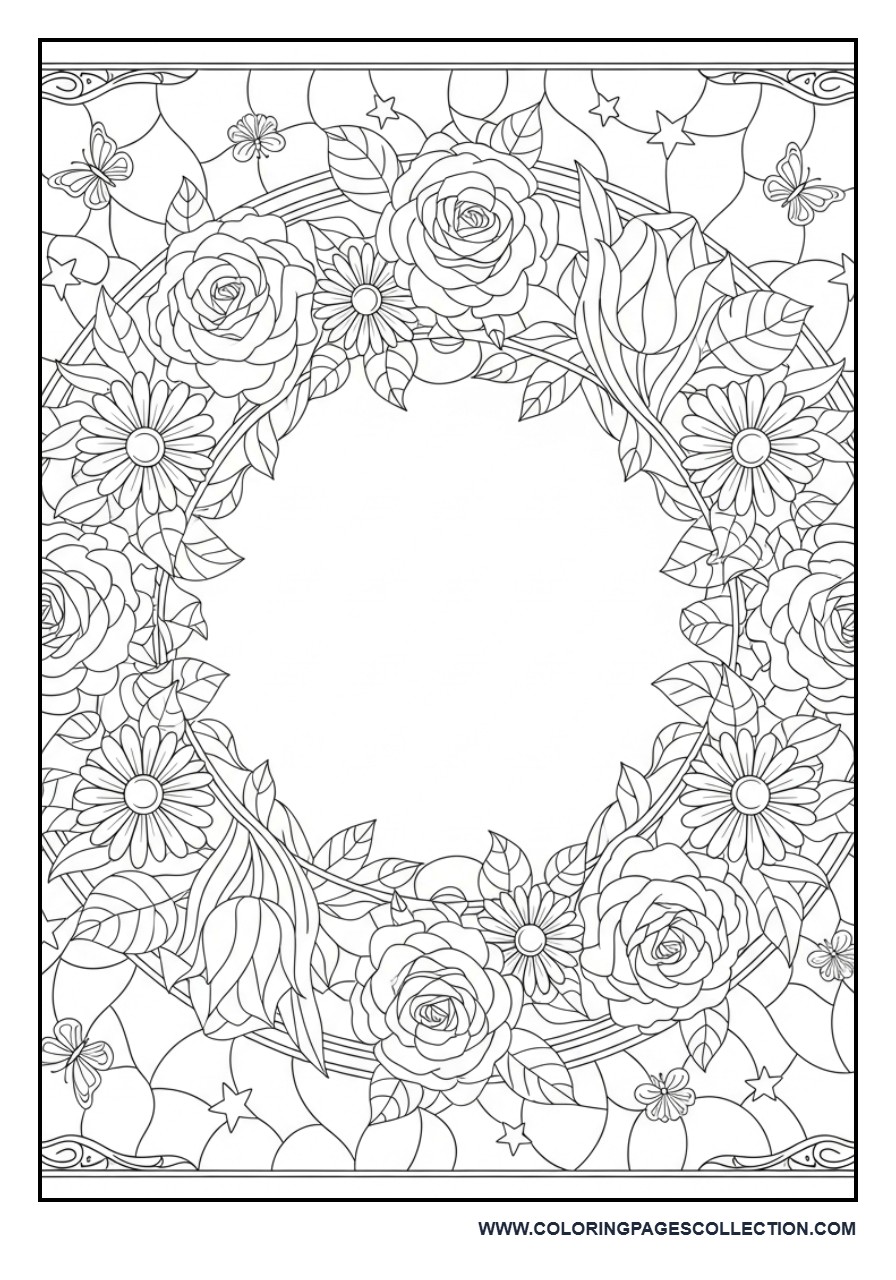 Floral Wreath Stained Glass