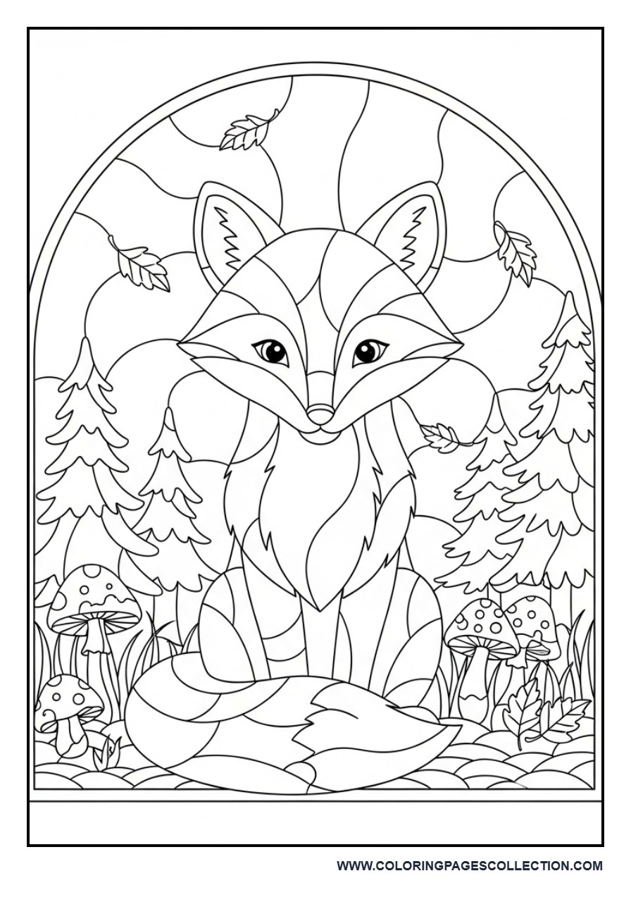 Fox Stained Glass Forest
