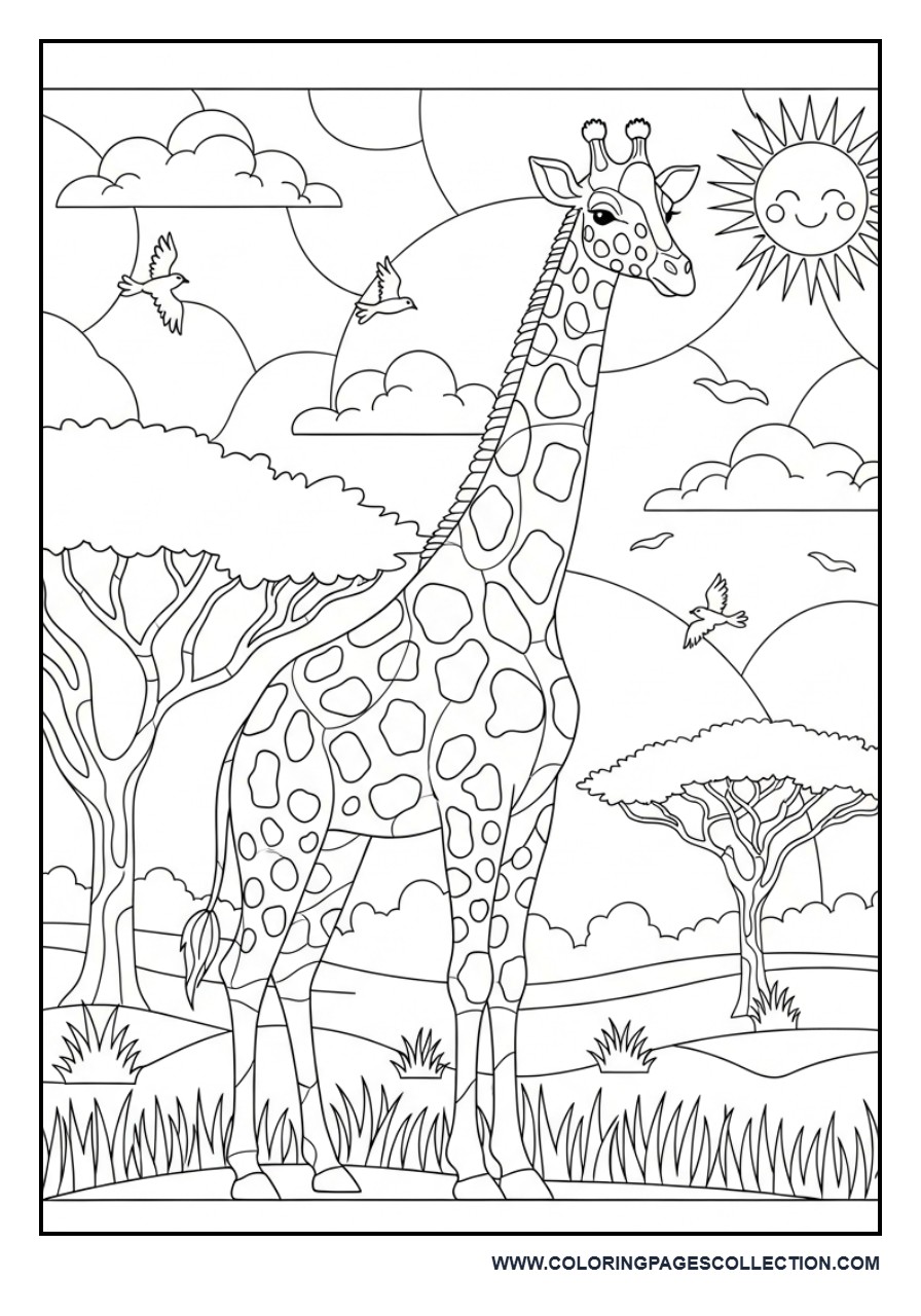 Giraffe Stained Glass Savannah