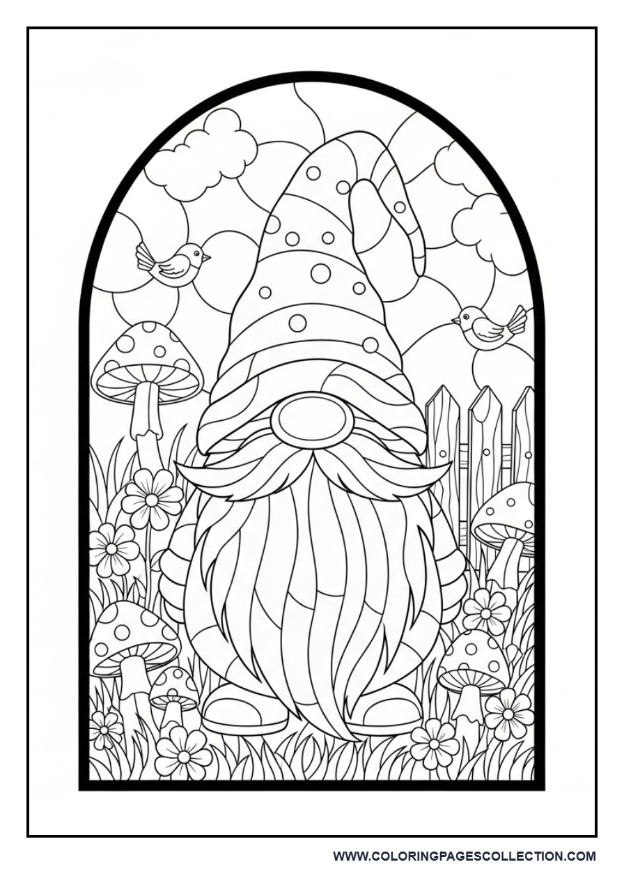 Gnome Stained Glass Garden