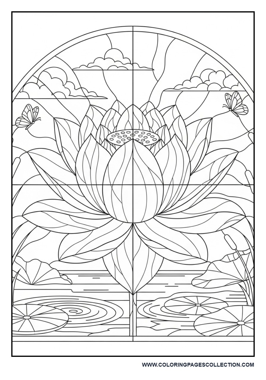 Lotus Flower Stained Glass