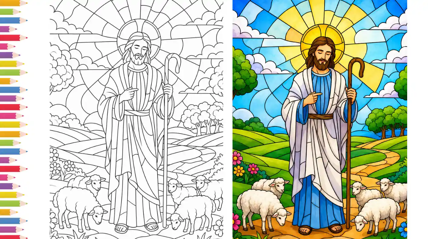 90+ Beautiful Stained Glass Coloring Pages for Adults and Kids (free printables)