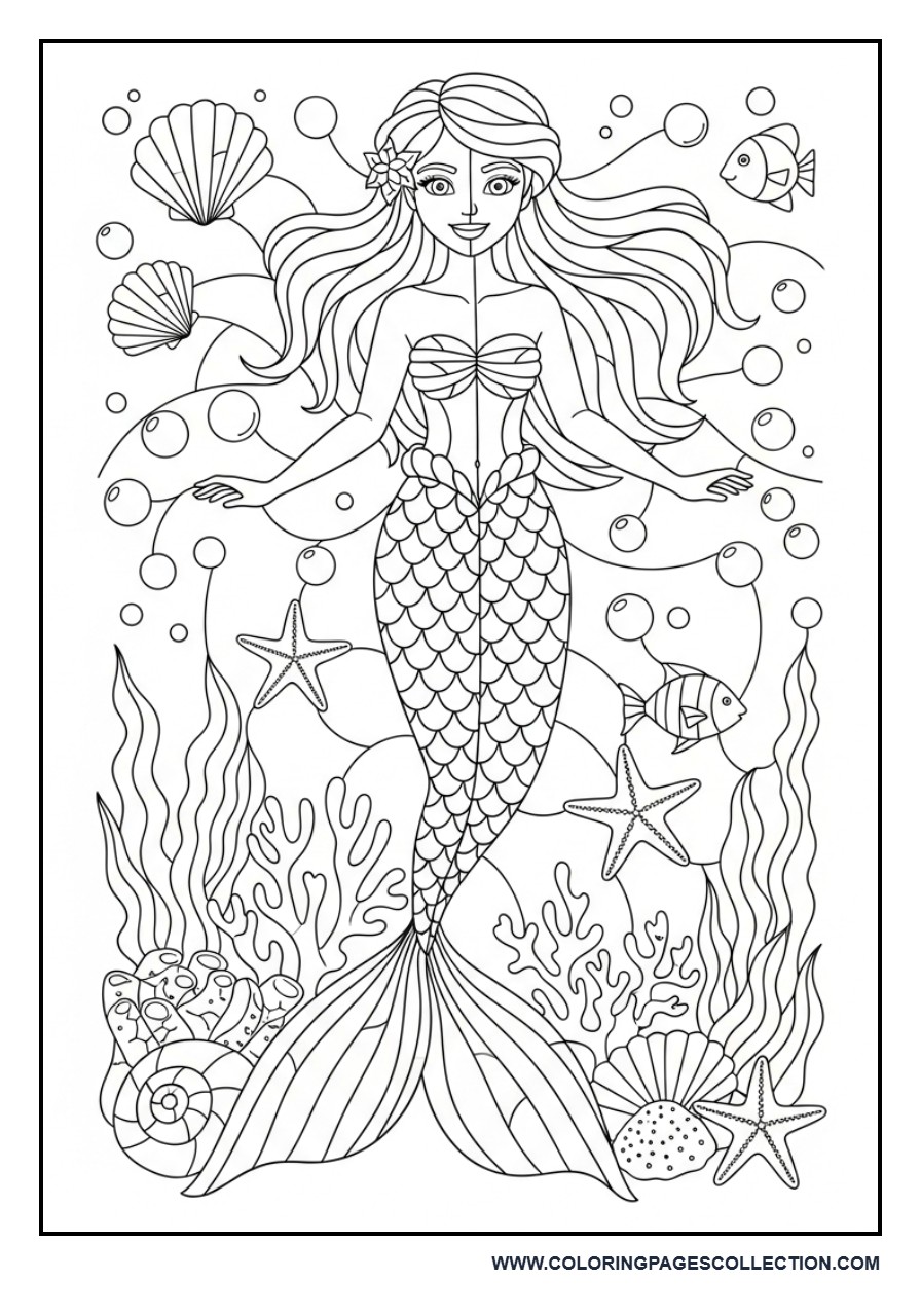 Mermaid Stained Glass Ocean