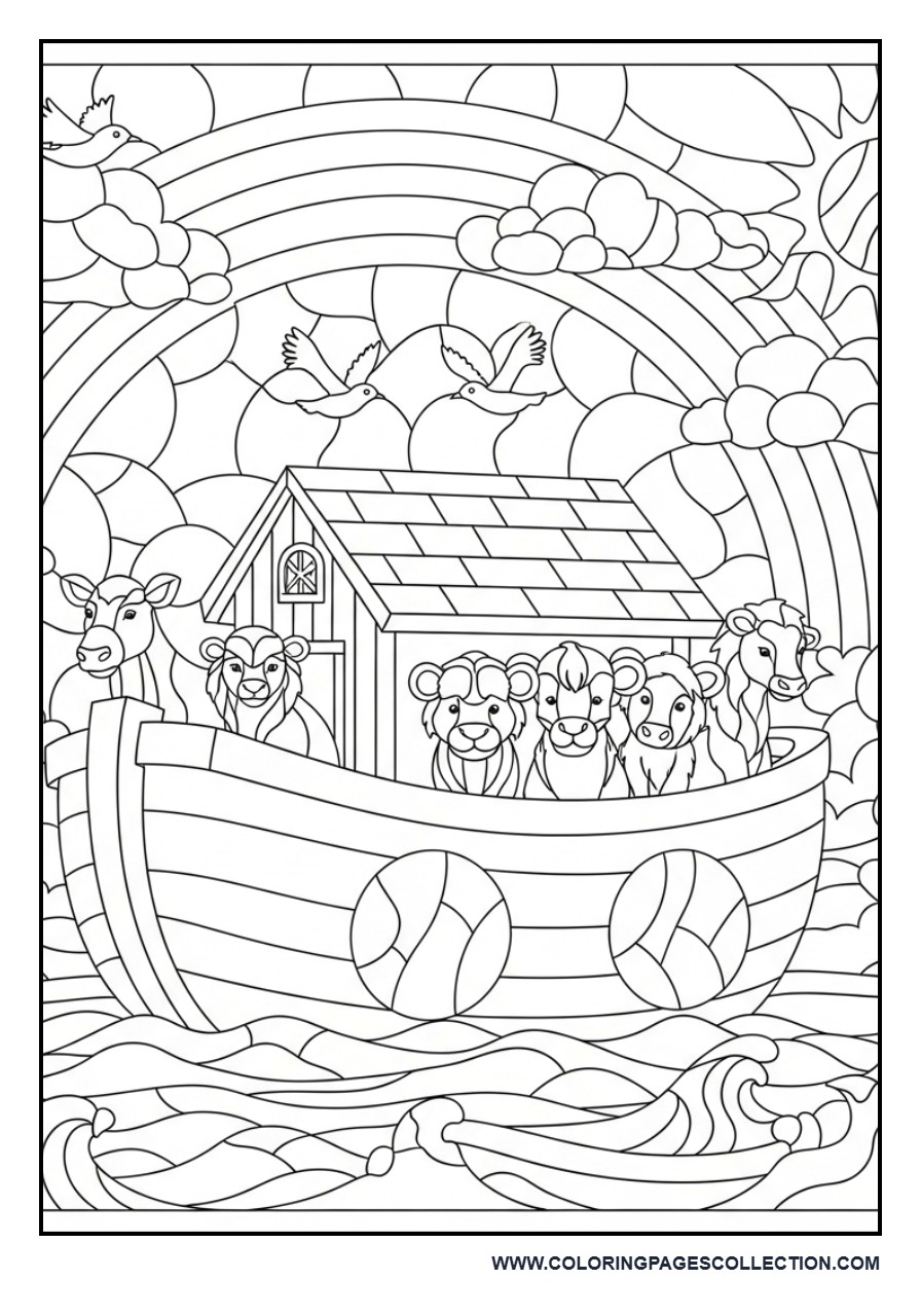 Noah's Ark Stained Glass