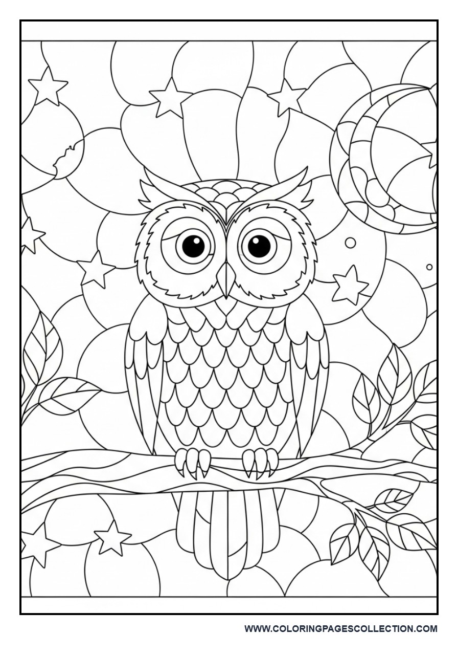 Owl Stained Glass