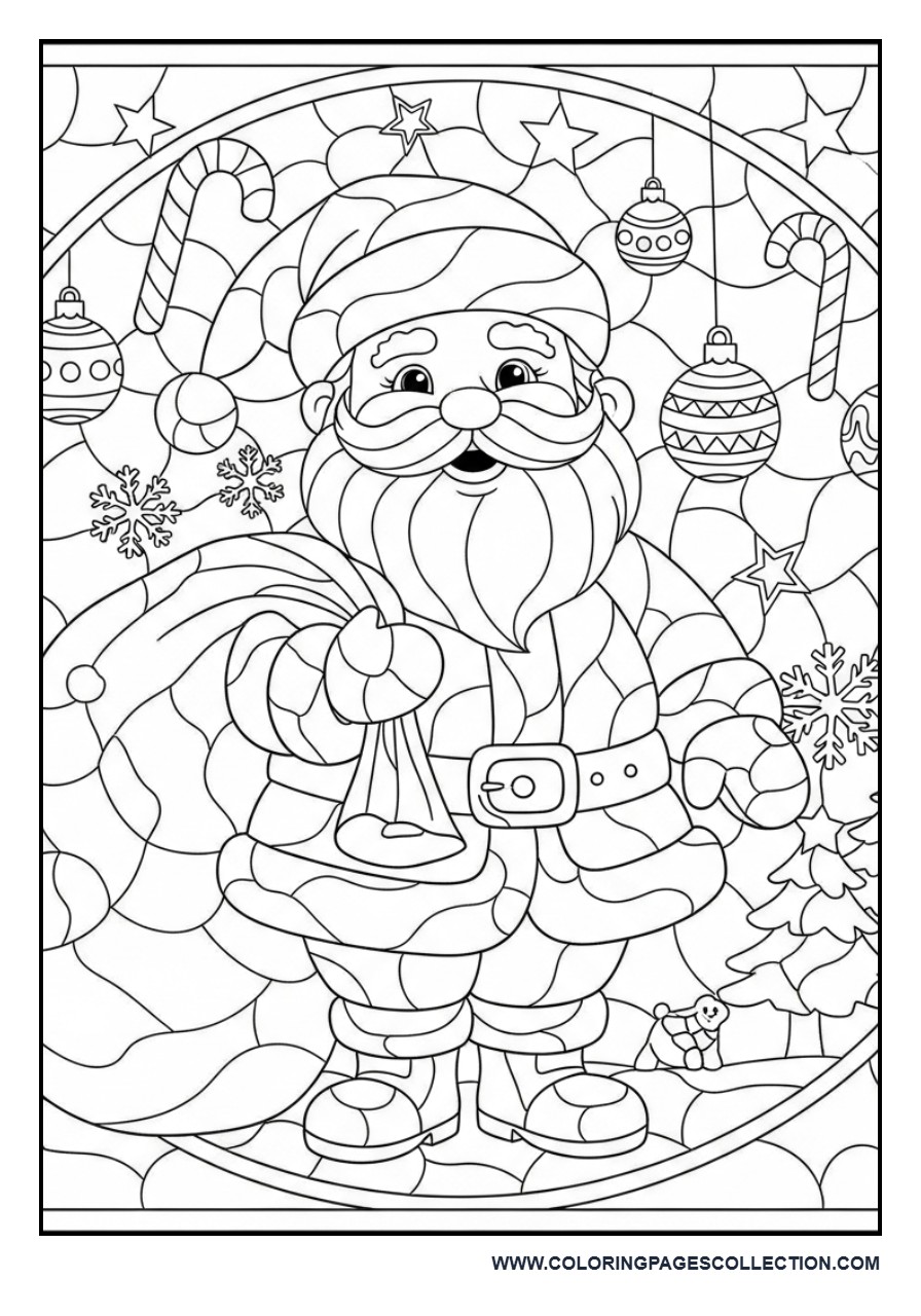 Santa Claus Stained Glass