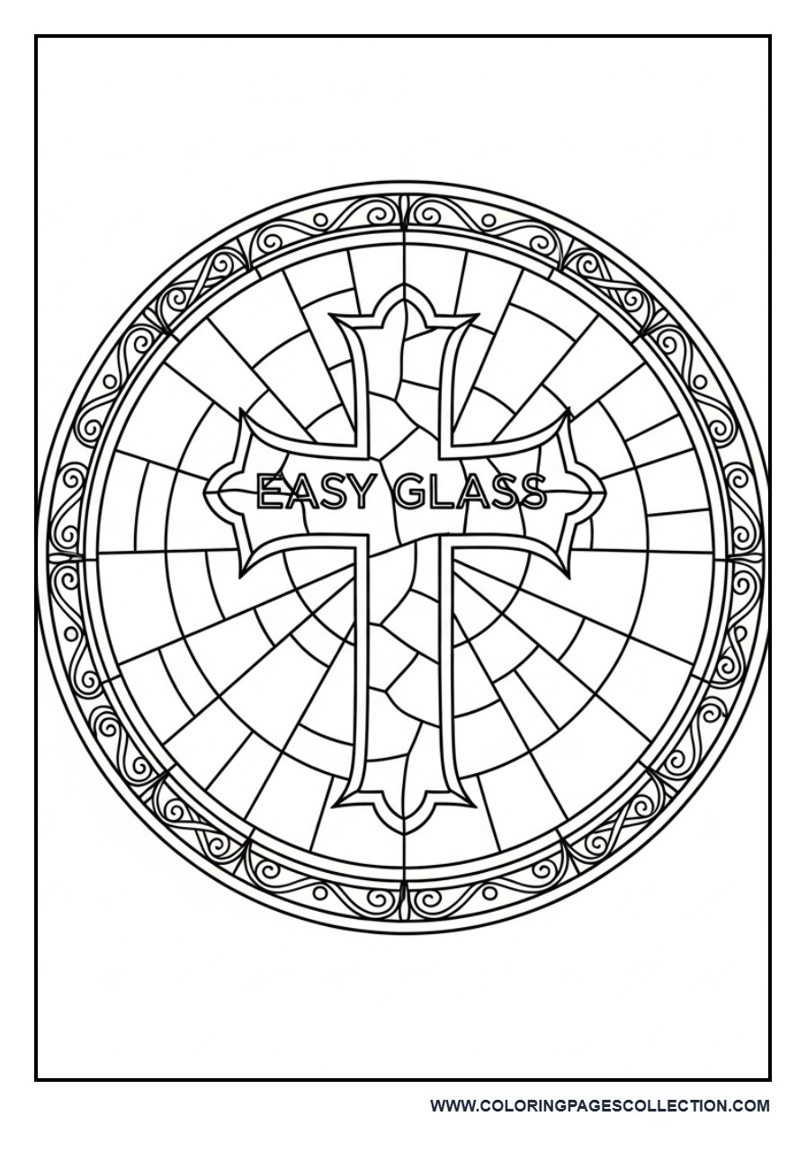 Simple Cross Stained Glass
