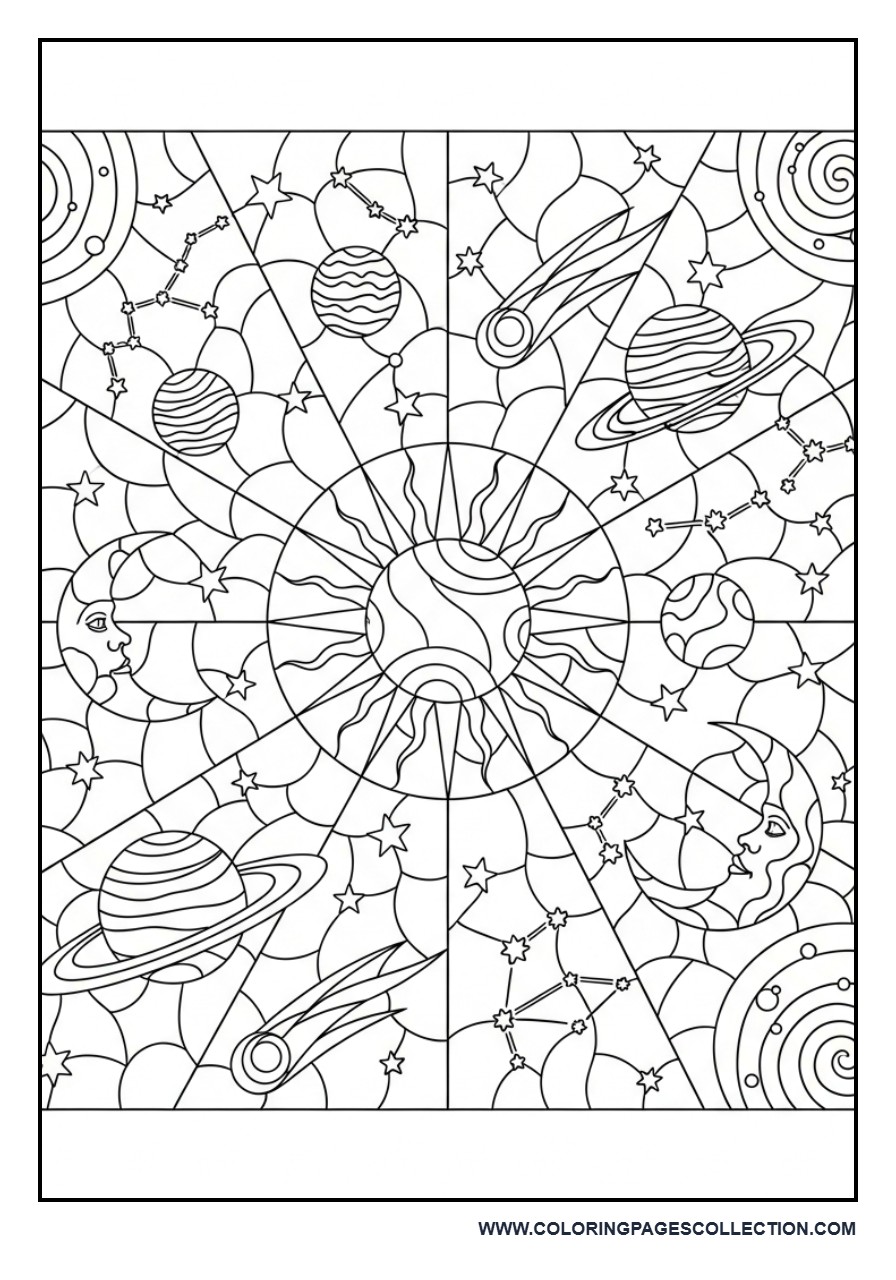 Solar System Stained Glass