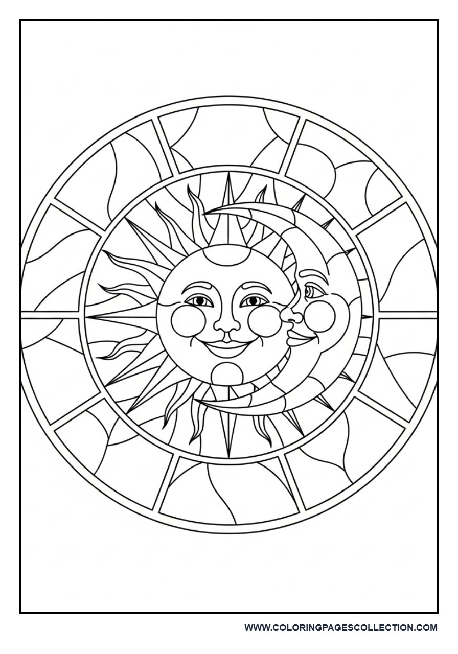 Sun and Moon Stained Glass