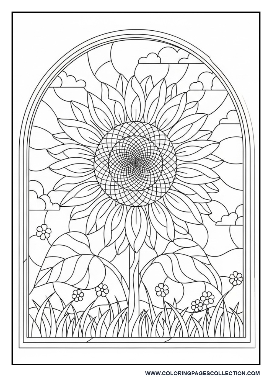 Sunflower Stained Glass