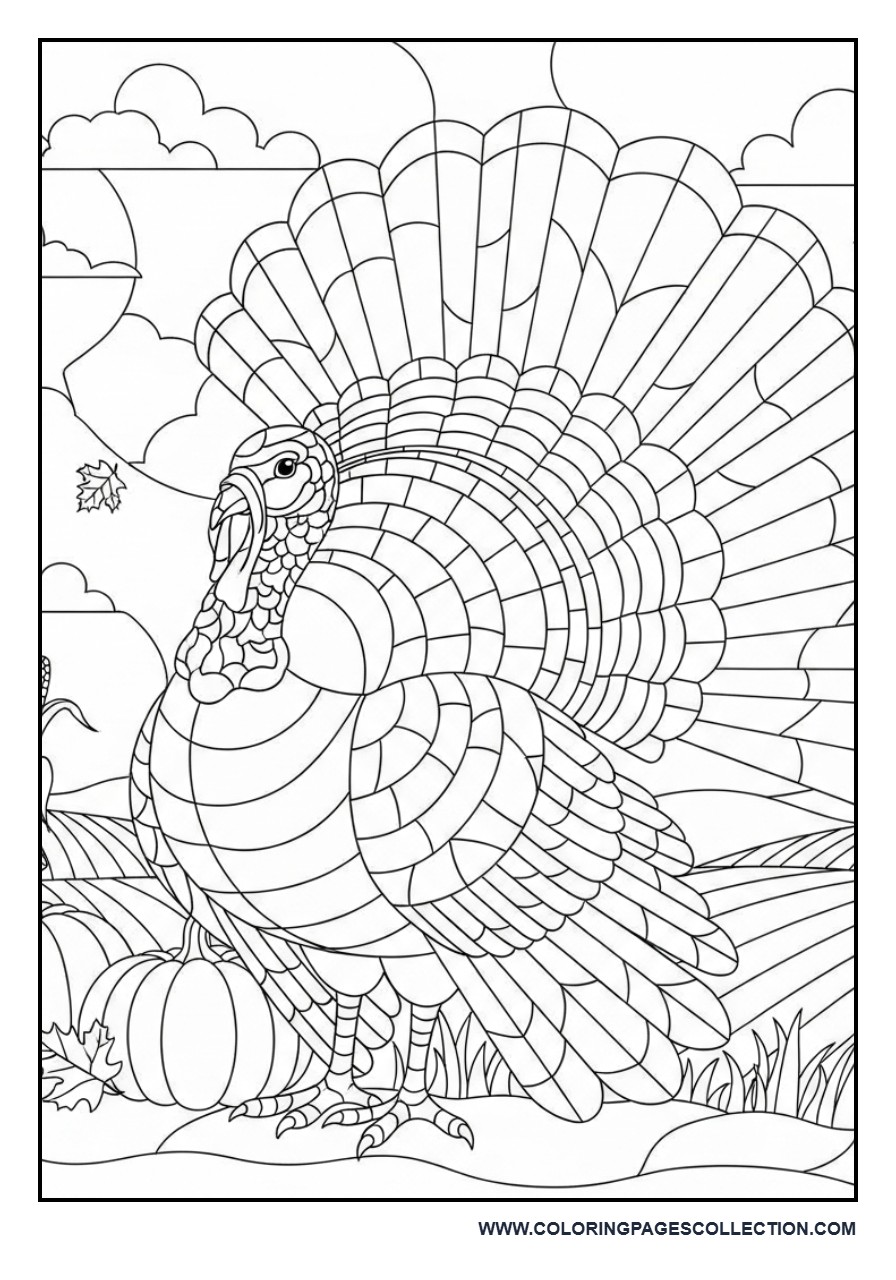 Thanksgiving Turkey Stained Glass