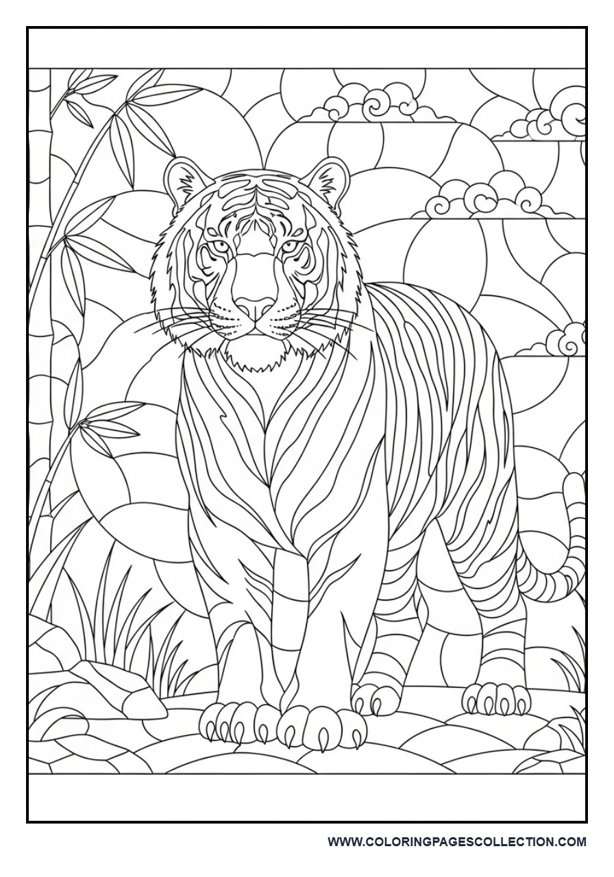 Tiger Stained Glass Jungle