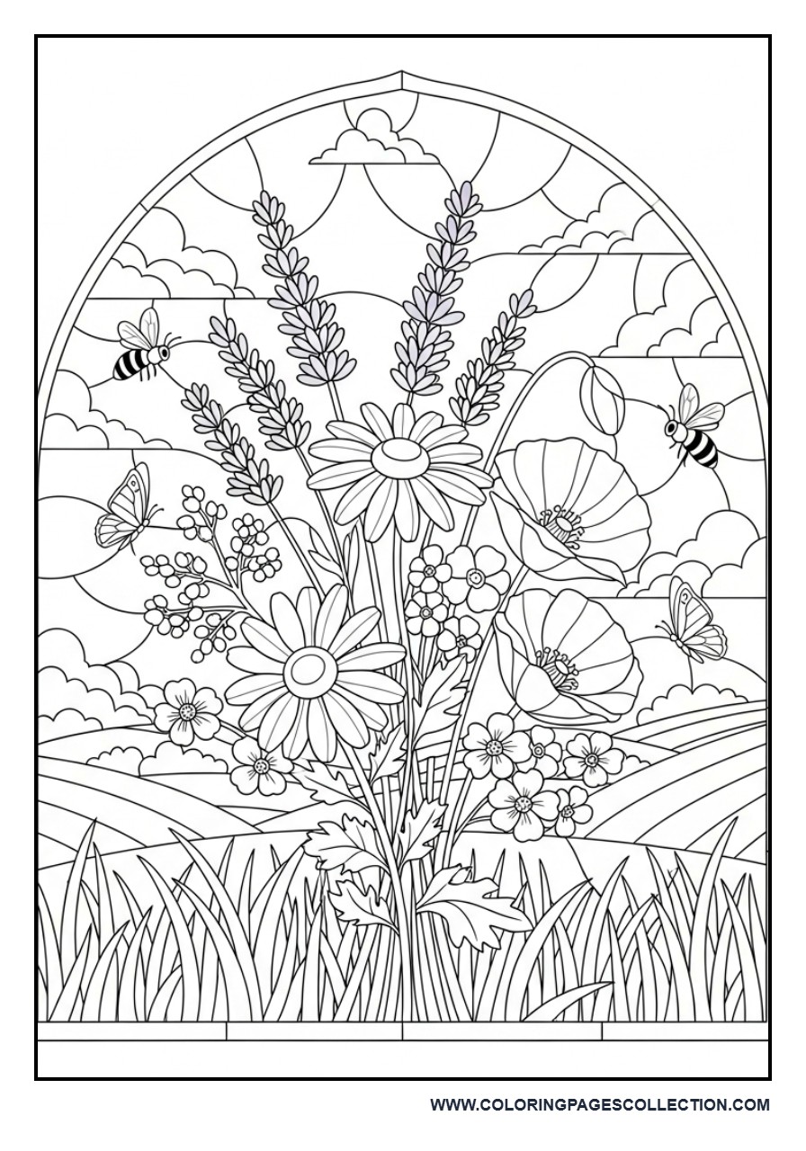 Wildflower Garden Stained Glass