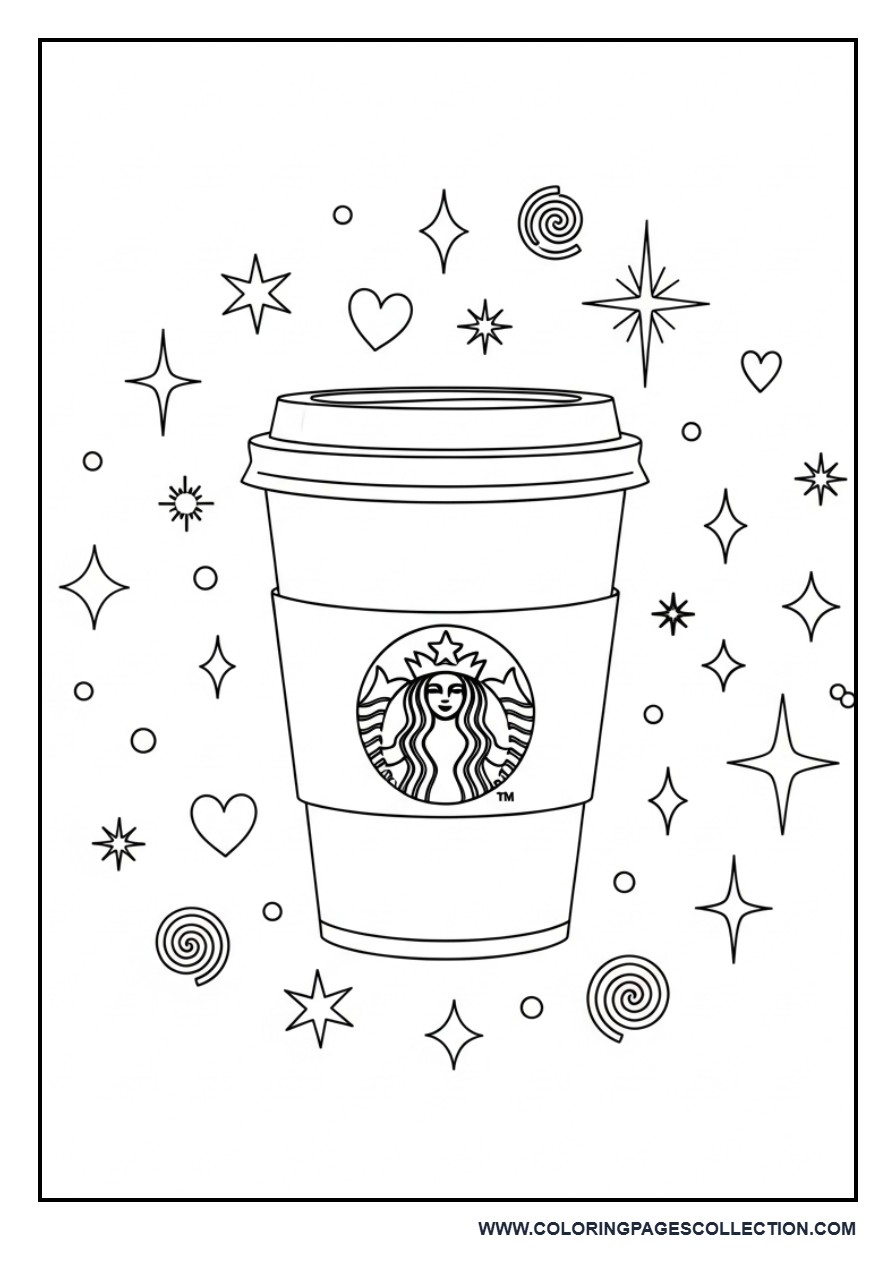 Aesthetic Coffee Cup with Doodles