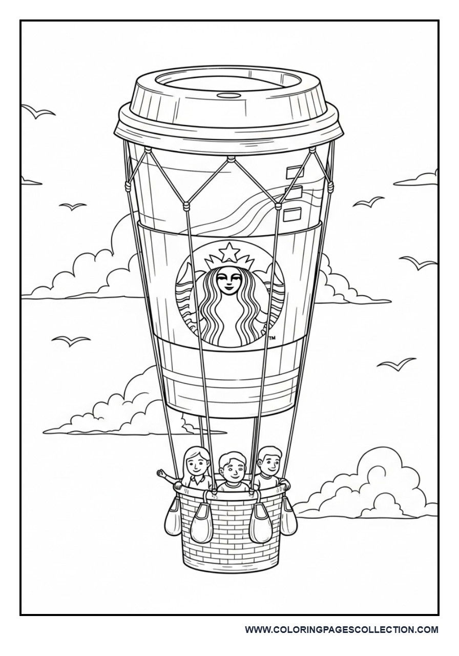 Coffee Cup Hot Air Balloon