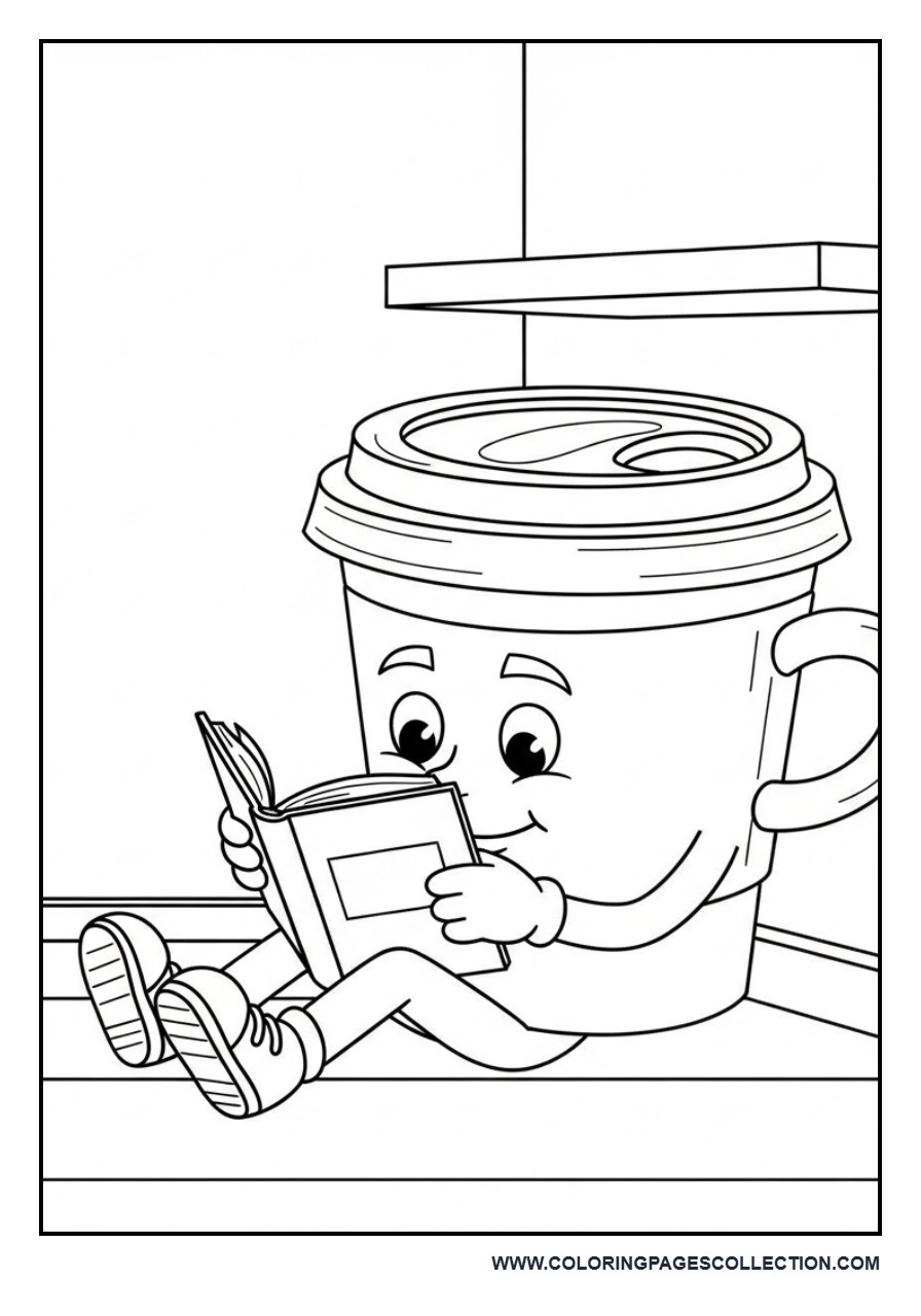 Coffee Cup Reading Book