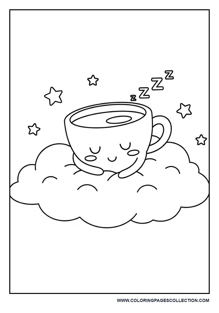Coffee Cup Sleeping on Cloud
