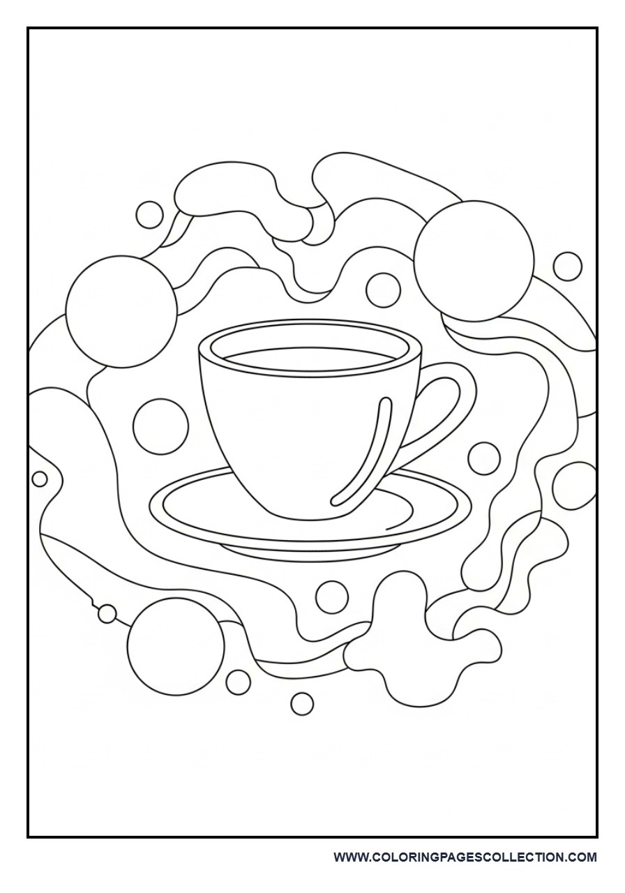 Coffee Cup with Abstract Shapes